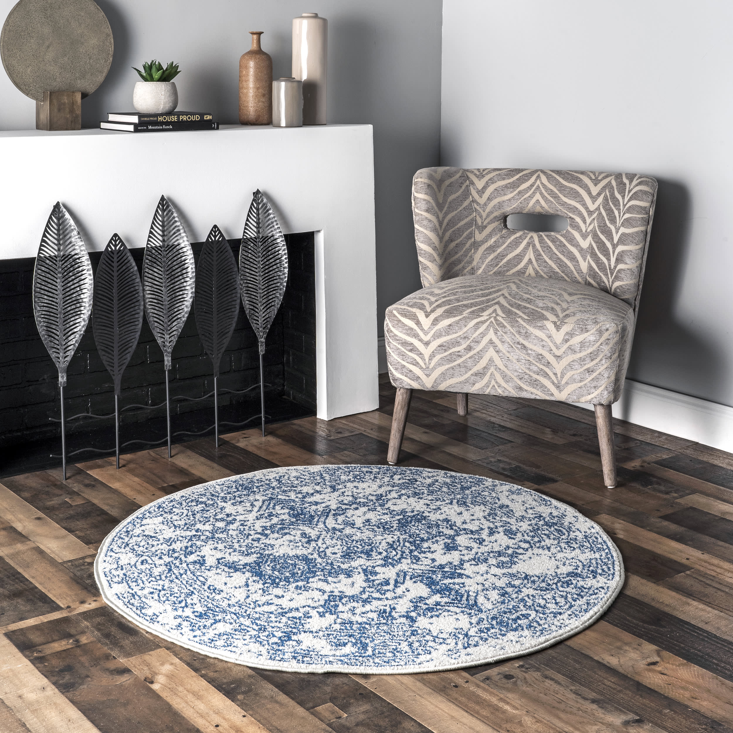 Floral Ornament Rug | Blue - Image 2