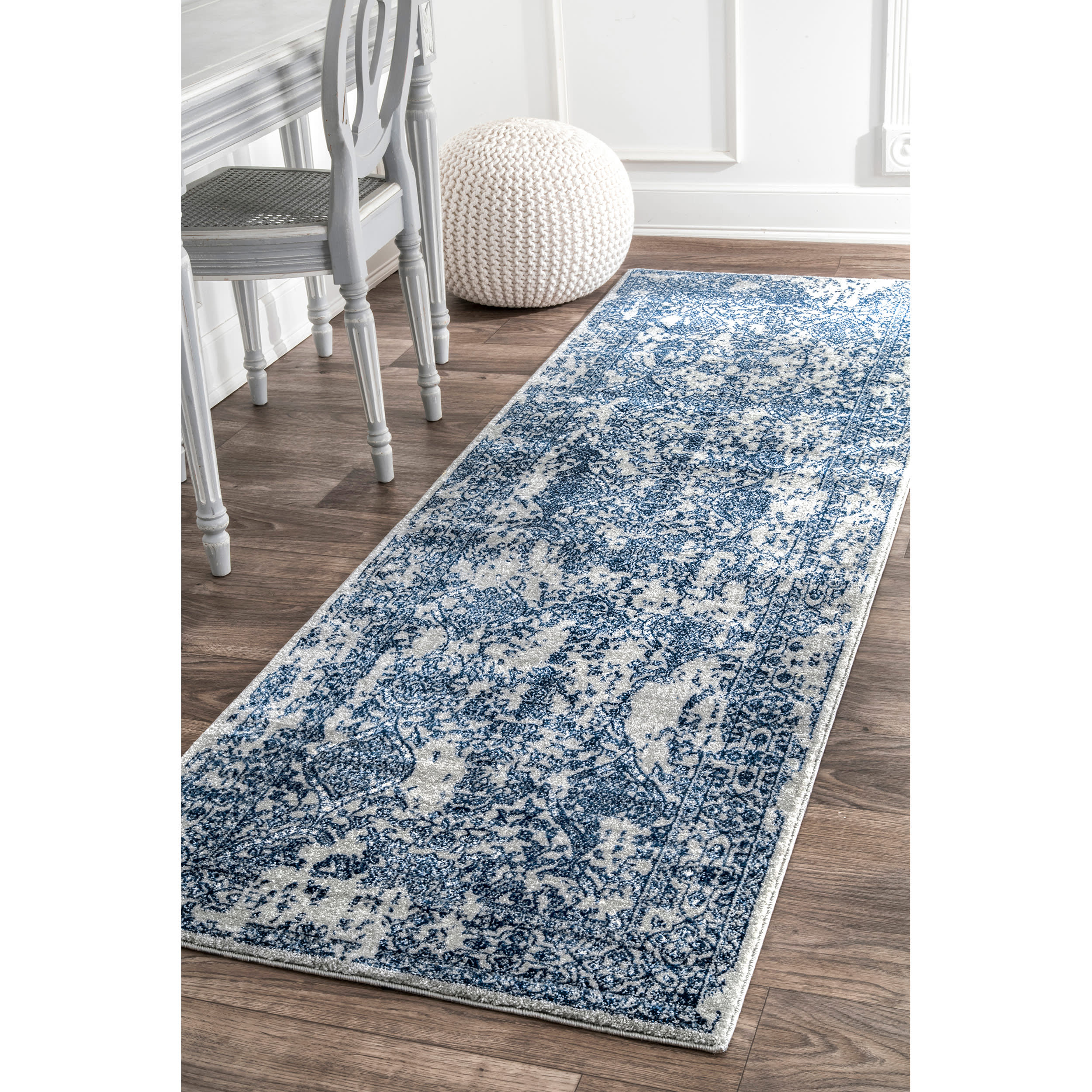 Floral Ornament Rug | Blue - Image 2