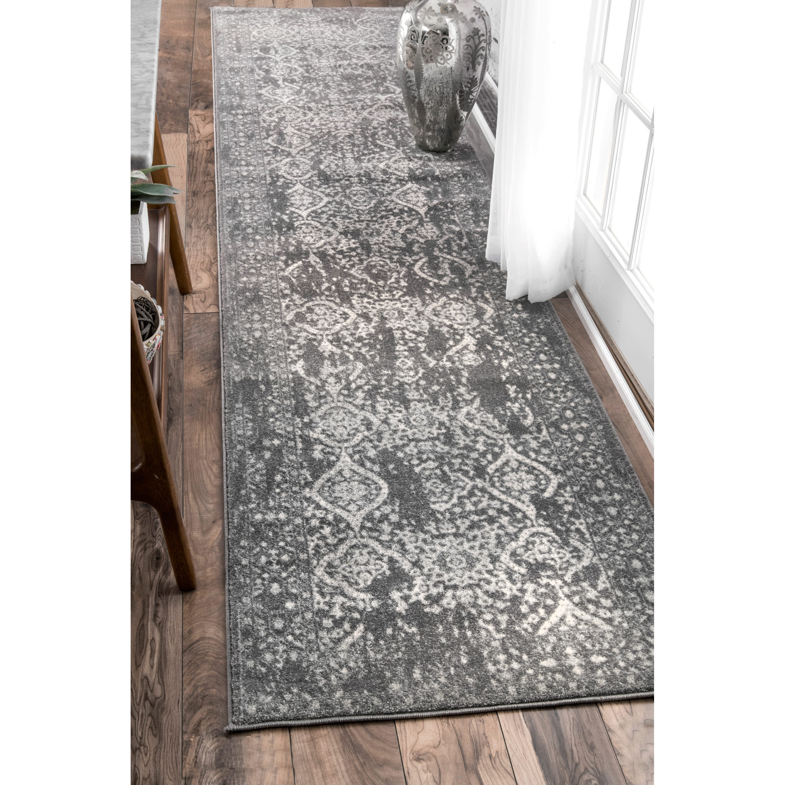 Floral Ornament Rug | Grey - Image 2