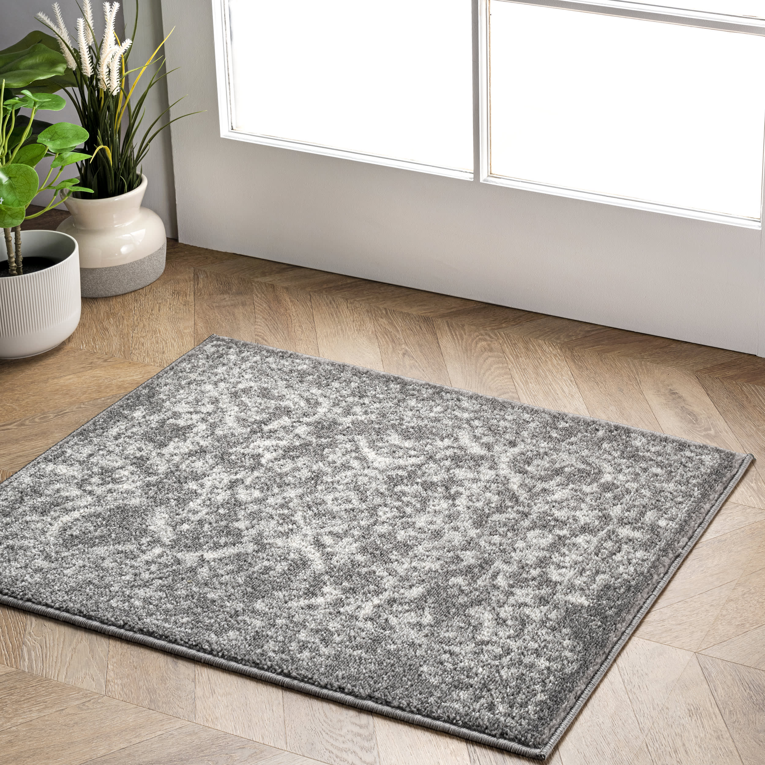Floral Ornament Rug | Grey - Image 6