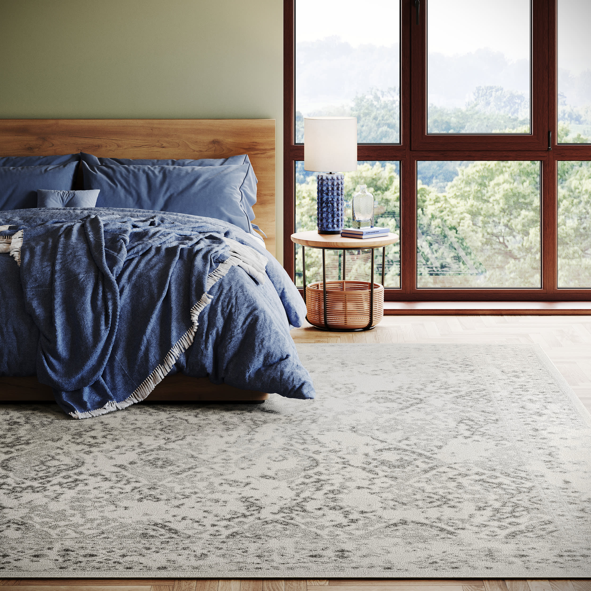 Floral Ornament Rug | Ivory - Image 9