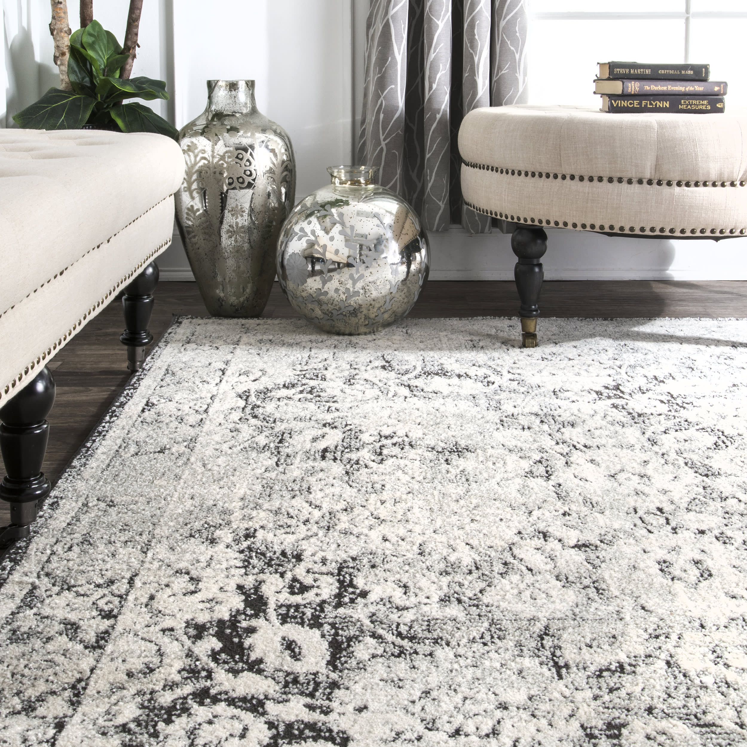 Floral Silhouette Rug | Ivory - Image 4