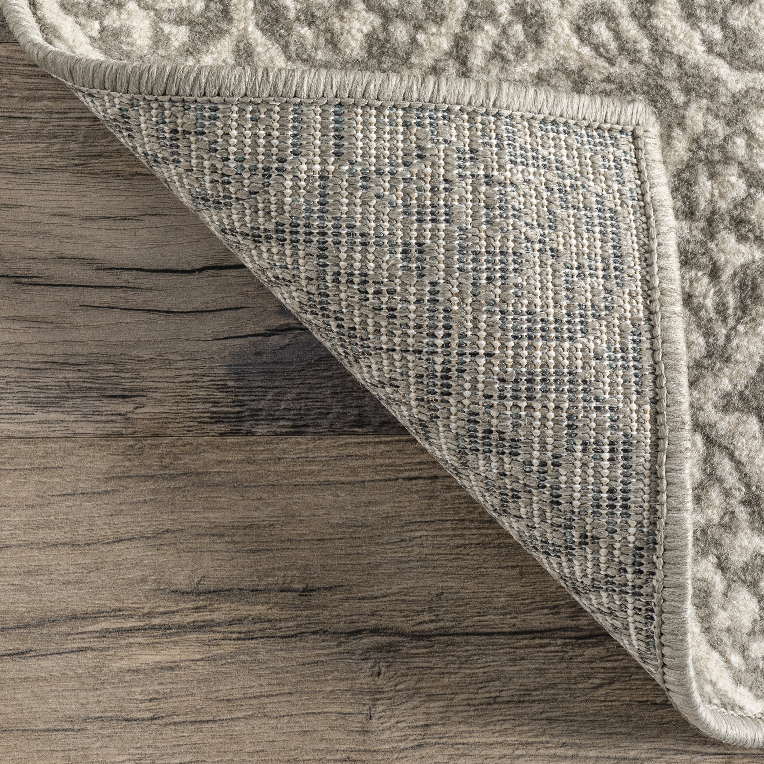 Floral Tiles Rug | Grey - Image 2