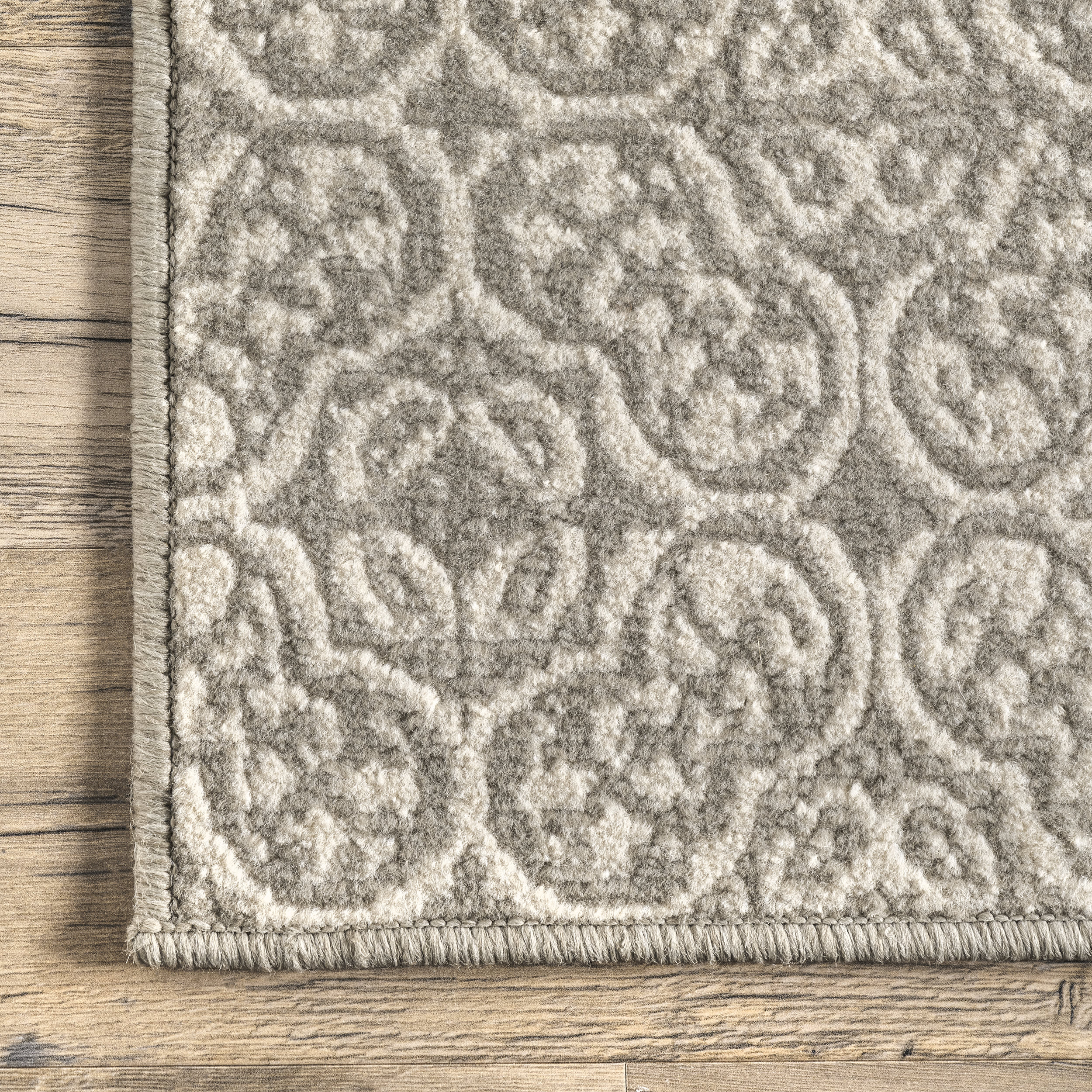 Floral Tiles Rug | Grey - Image 3
