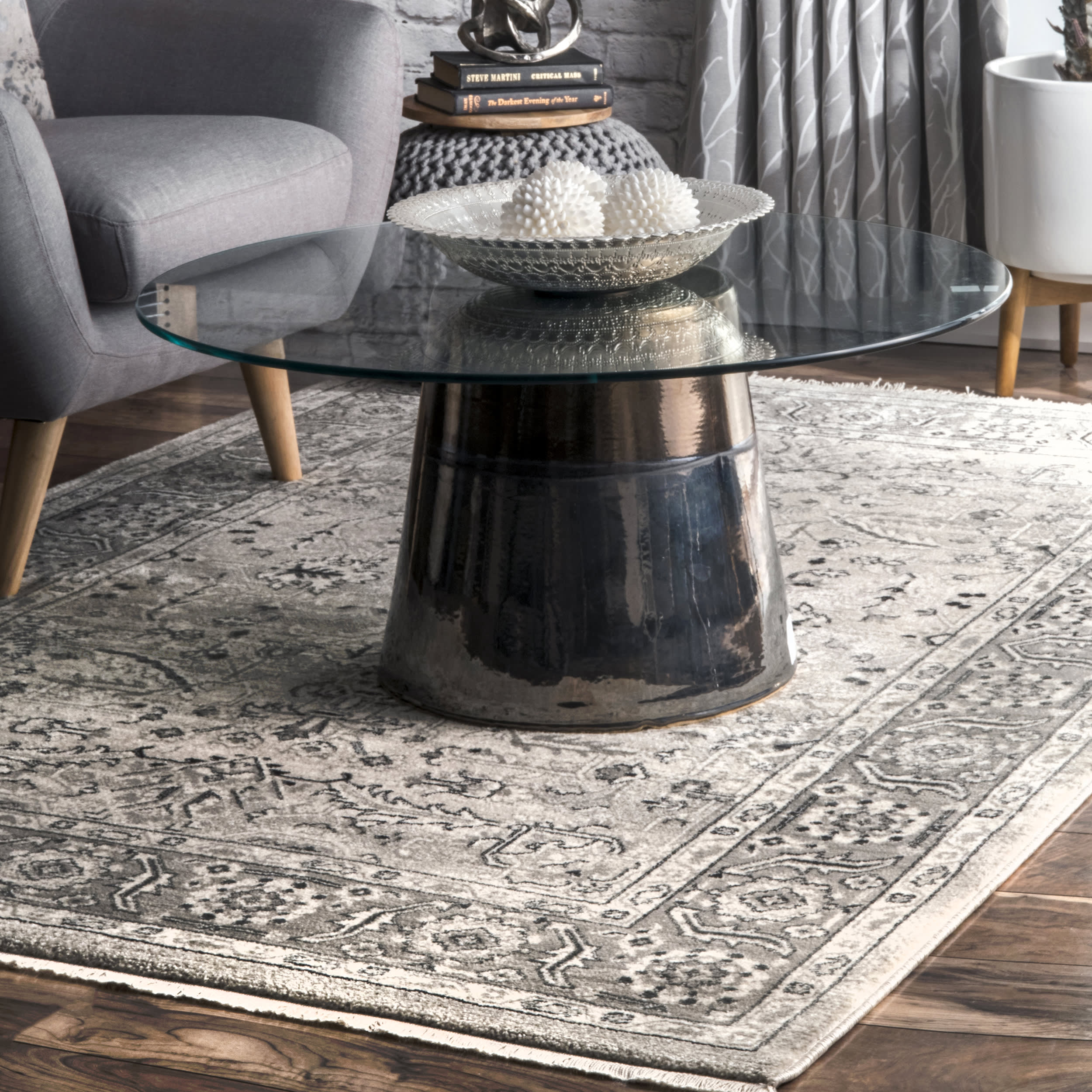 Florid Mystique Fringe Rug | Beige - Image 2