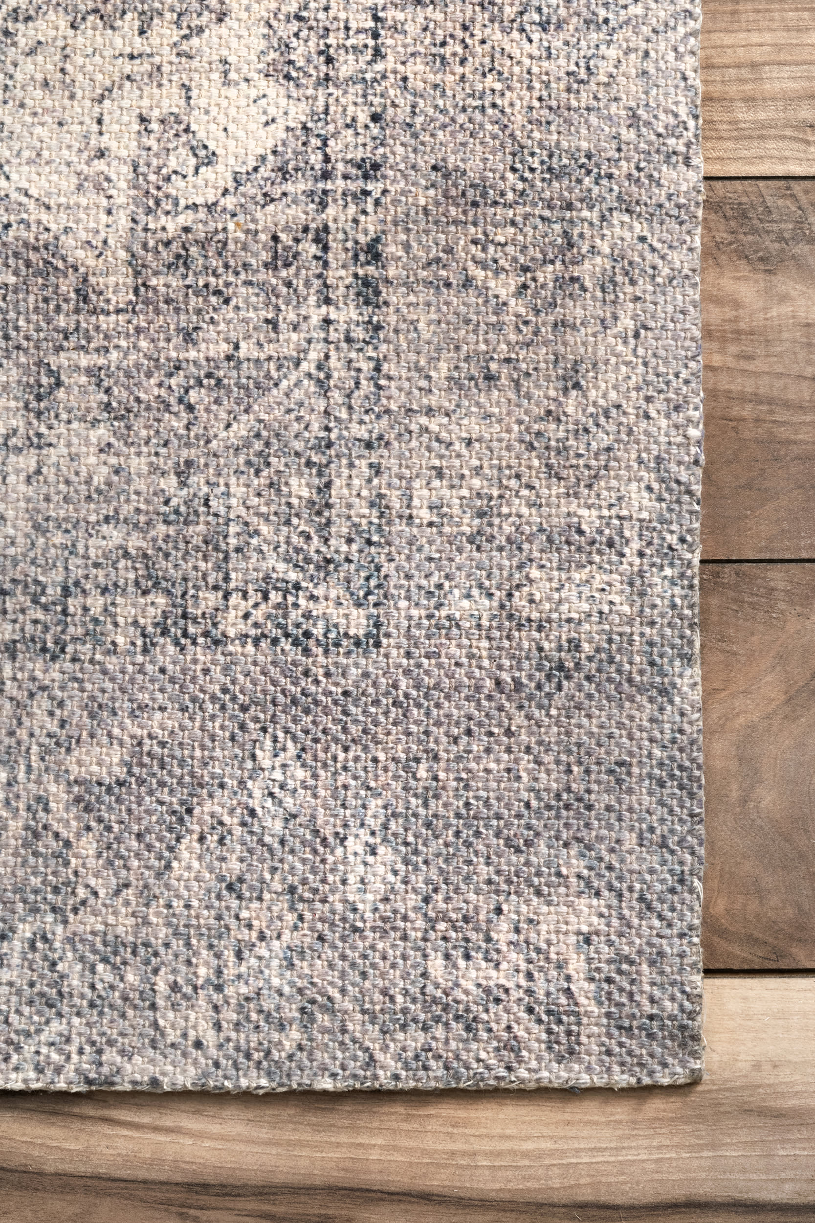 Florid Tribal Medallion Printed Rug | Grey - Image 3