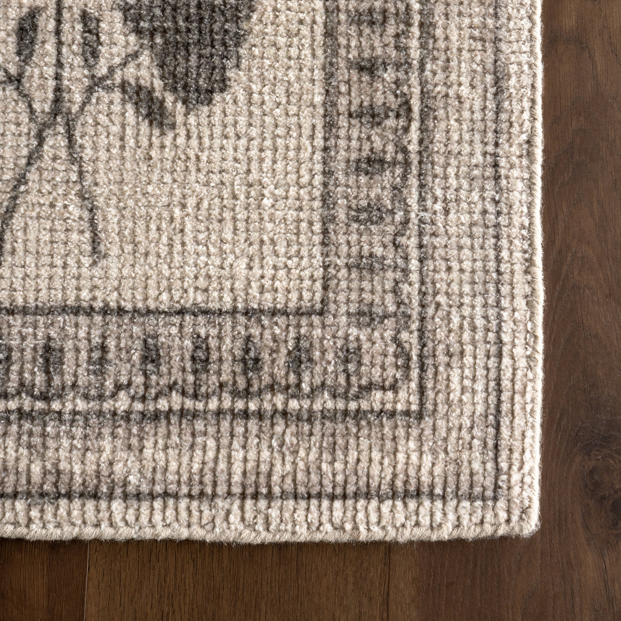 Floris Hand Tufted Floral Wool-Blend Rug | Light Beige - Image 4