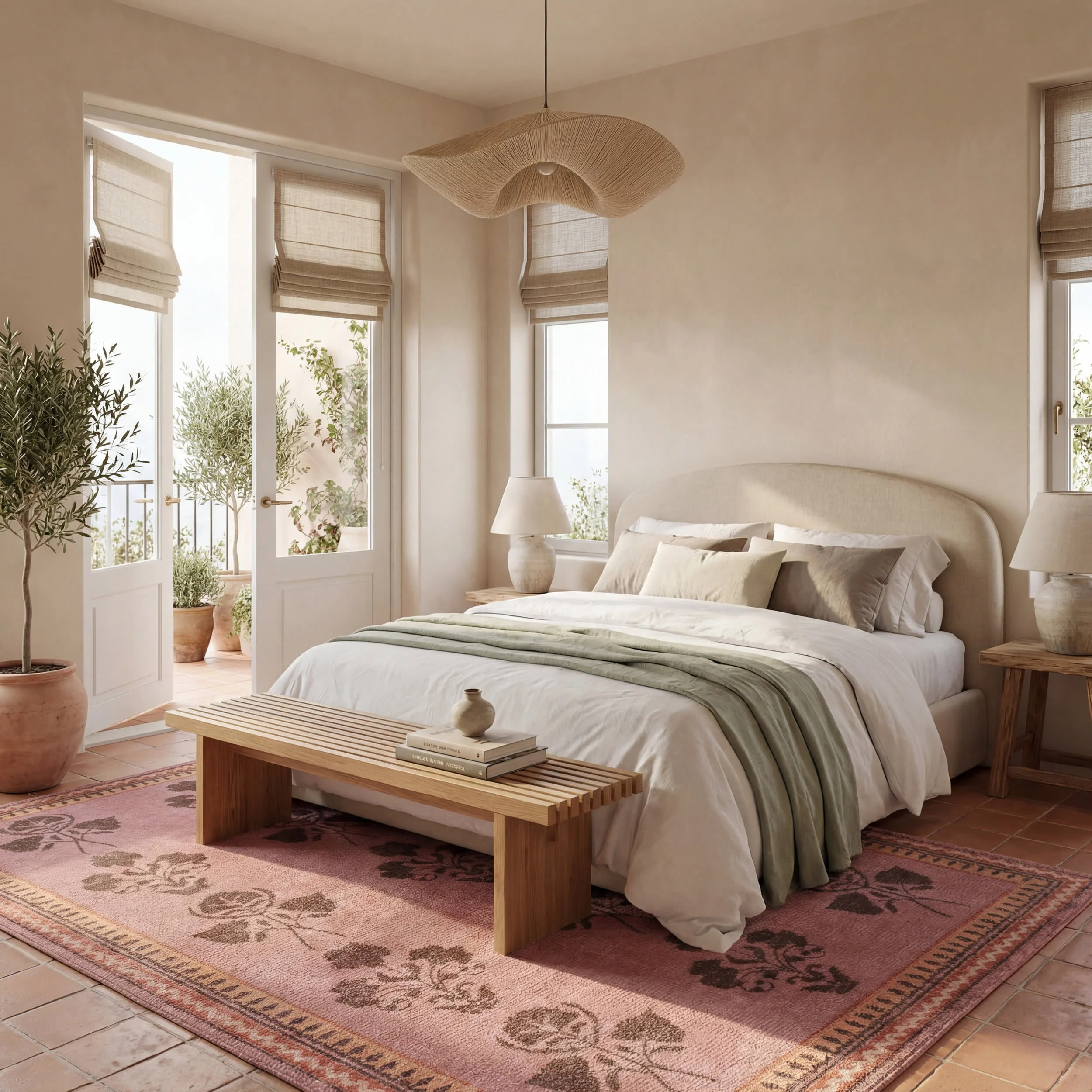 Floris Hand Tufted Floral Wool-Blend Rug | Pink - Image 10