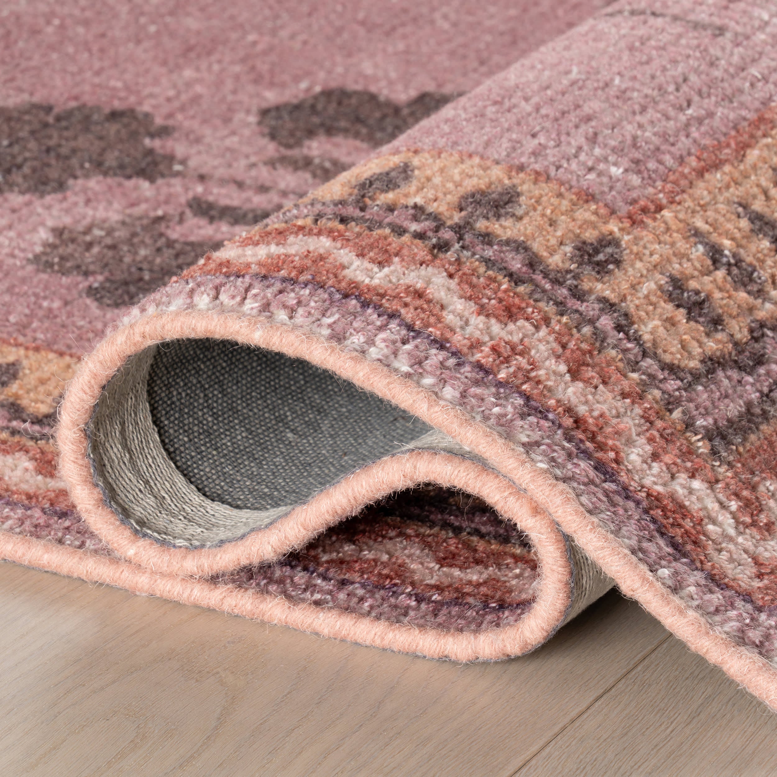 Floris Hand Tufted Floral Wool-Blend Rug | Pink - Image 11
