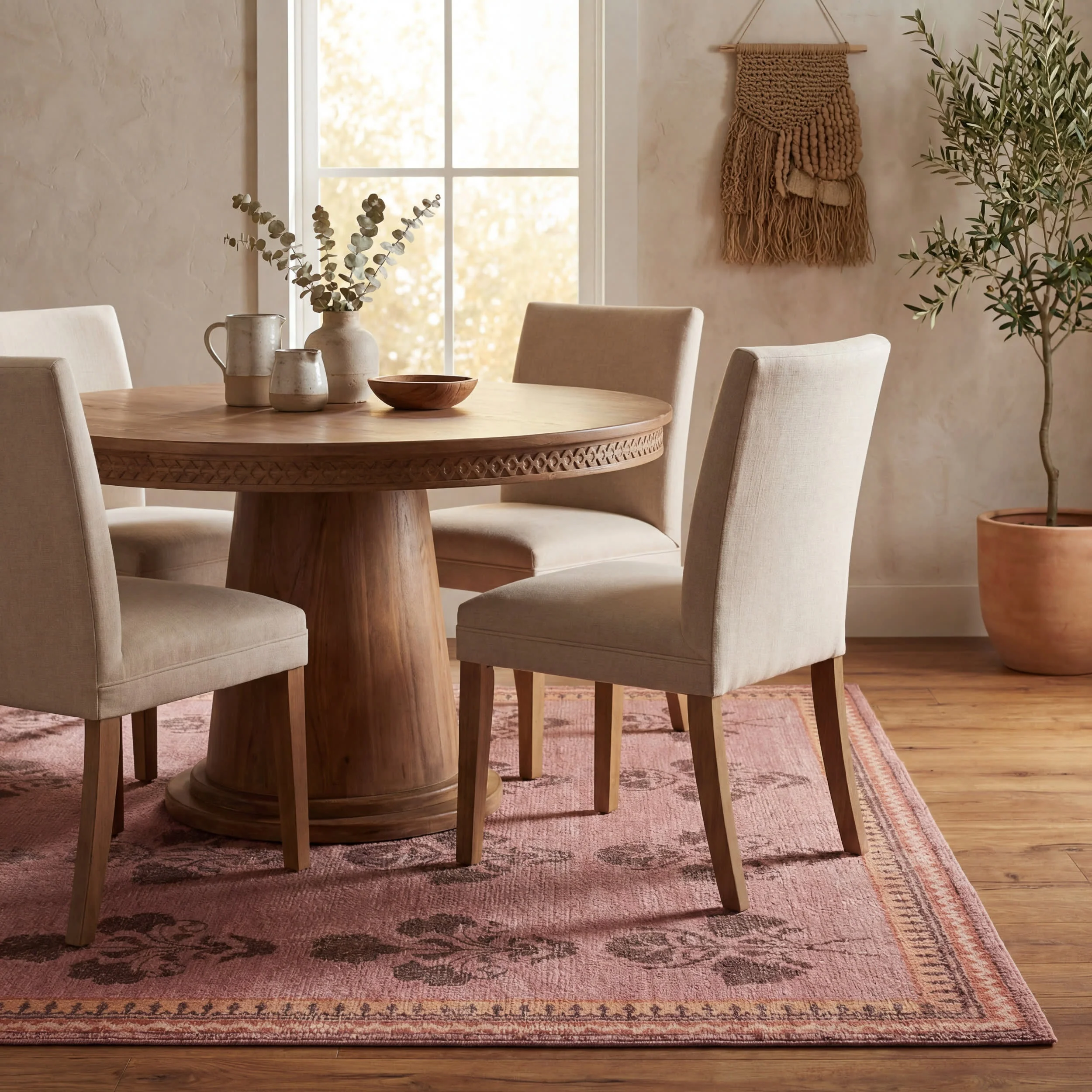 Floris Hand Tufted Floral Wool-Blend Rug | Pink - Image 7