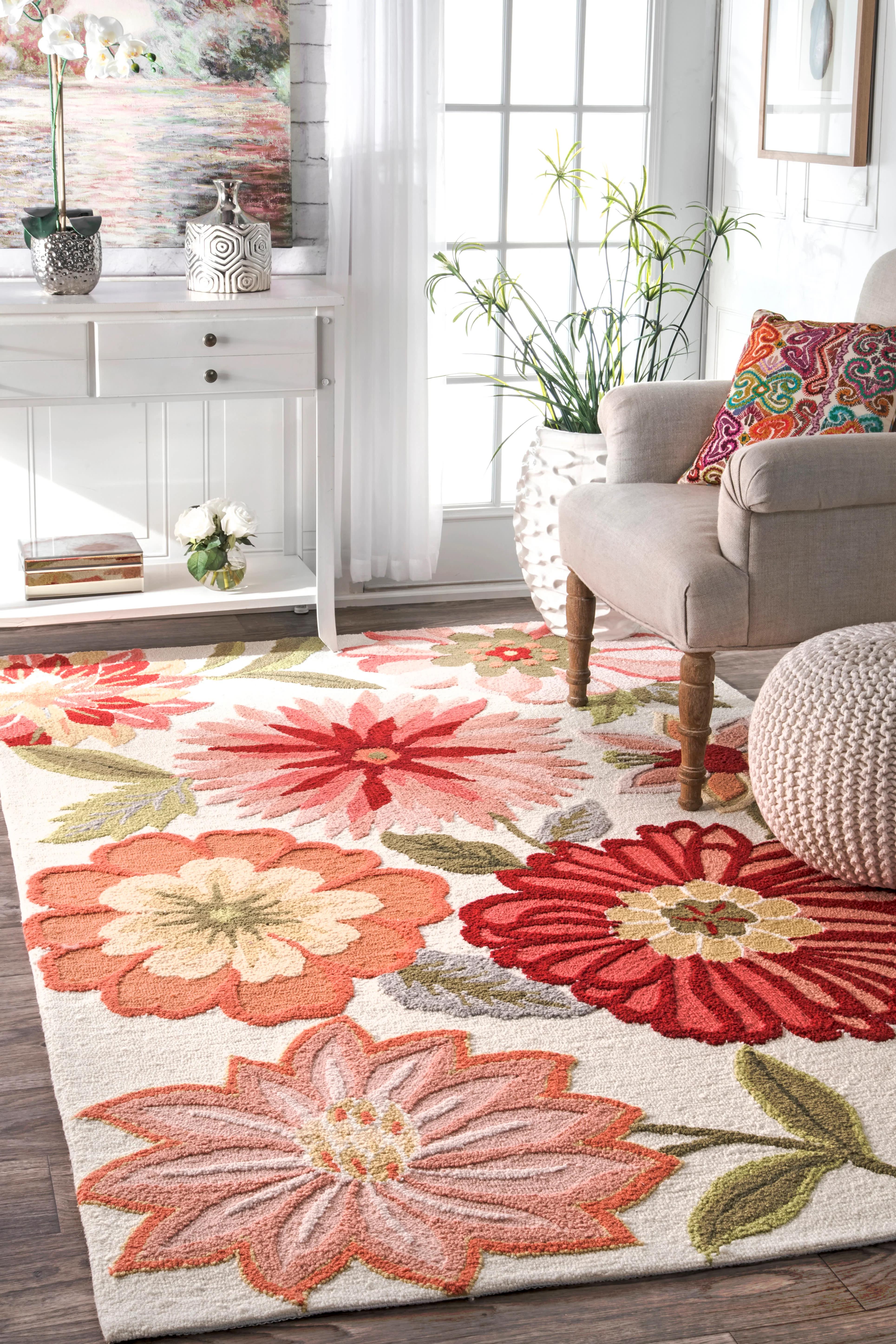 Flower Bouquet Rug | Pink - Image 2