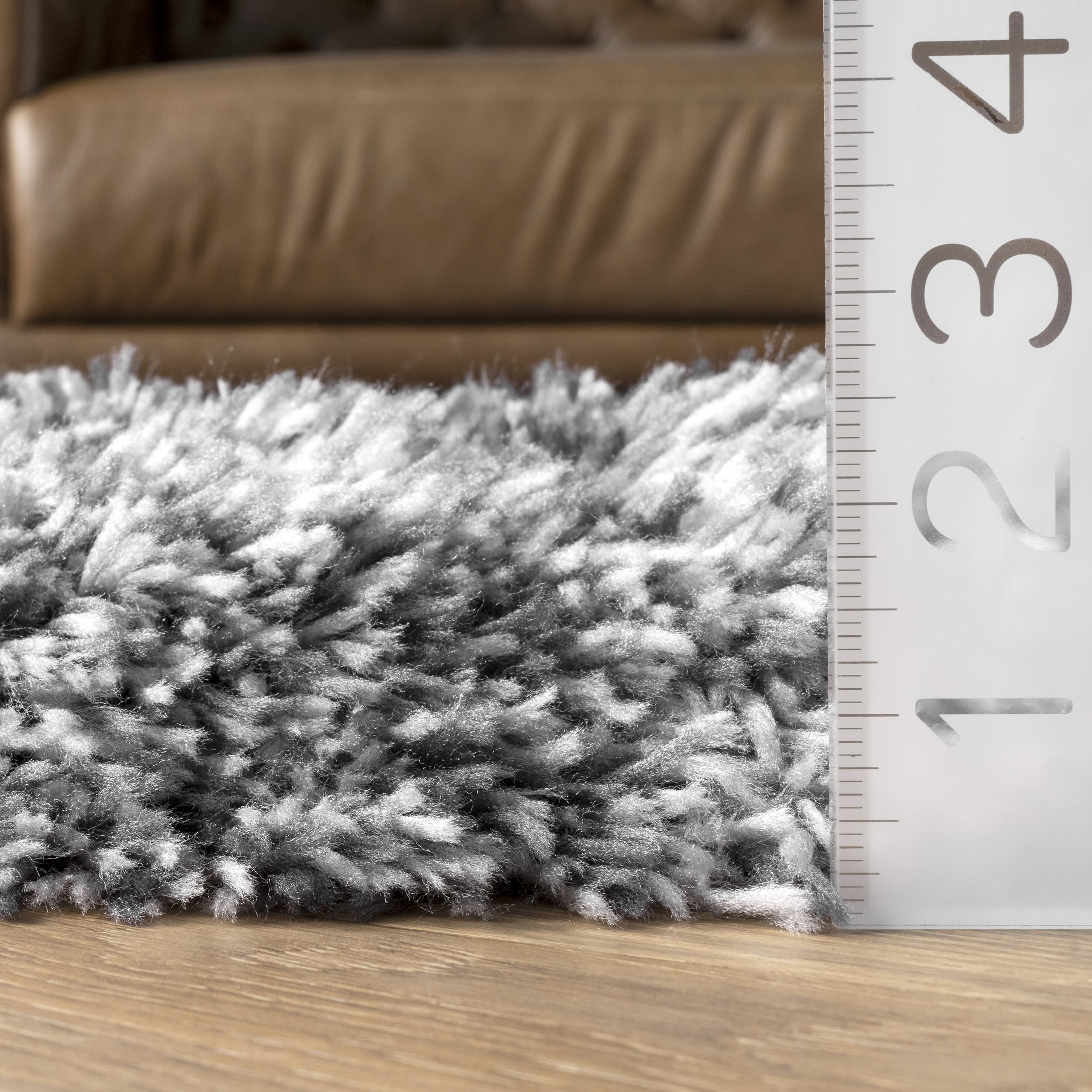 Fluffy Speckled Shag Rug | Grey - Image 5