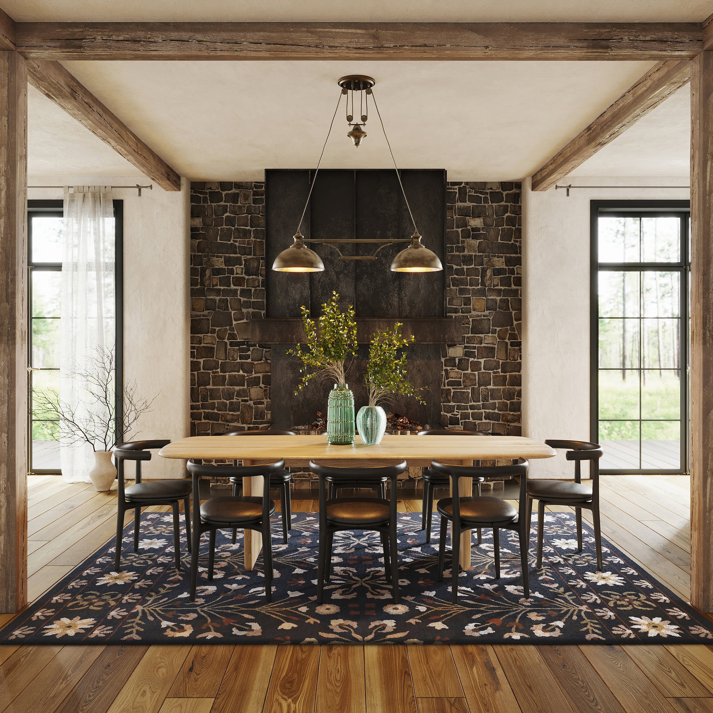 Folklore Wool Rug | Black - Image 2