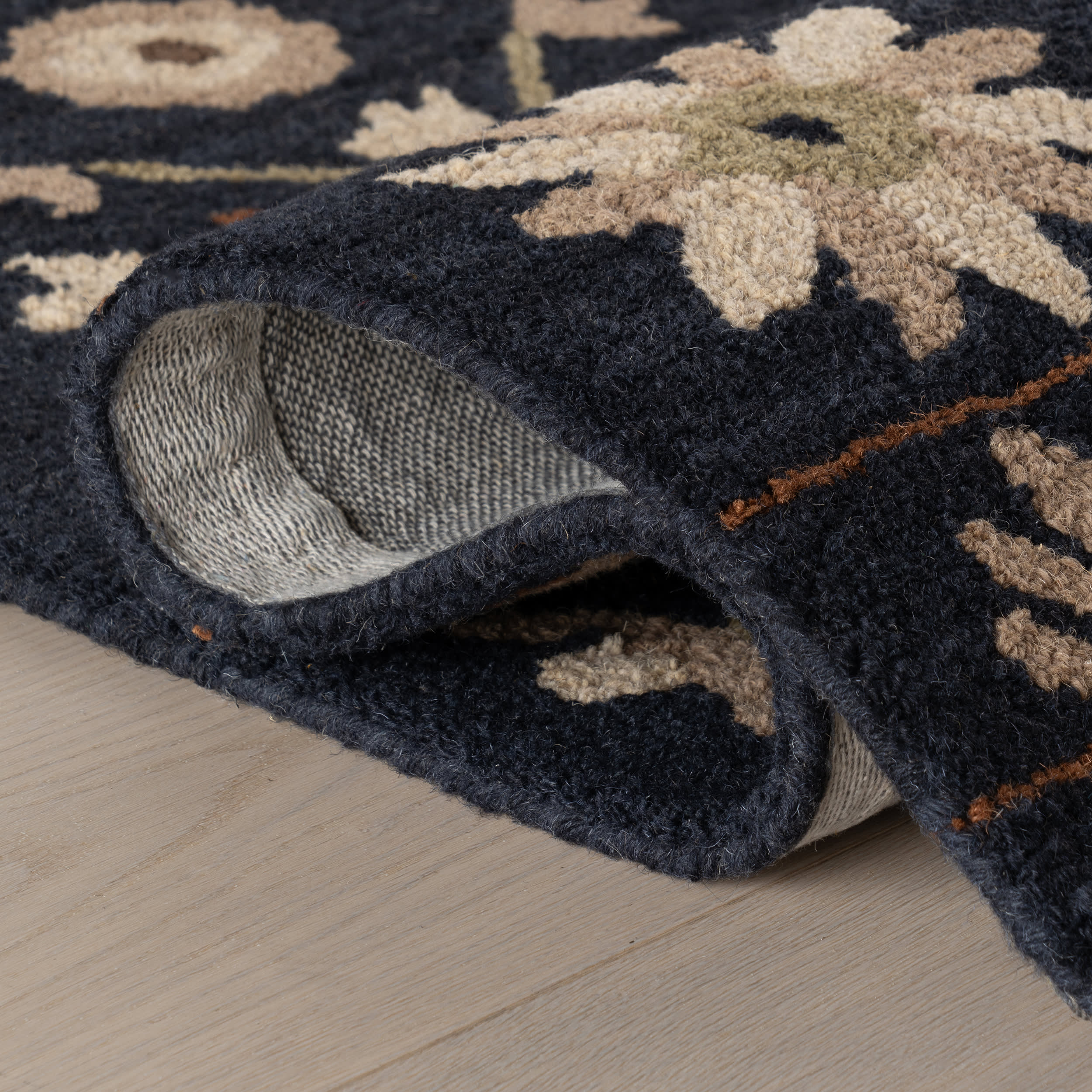 Folklore Wool Rug | Black - Image 8