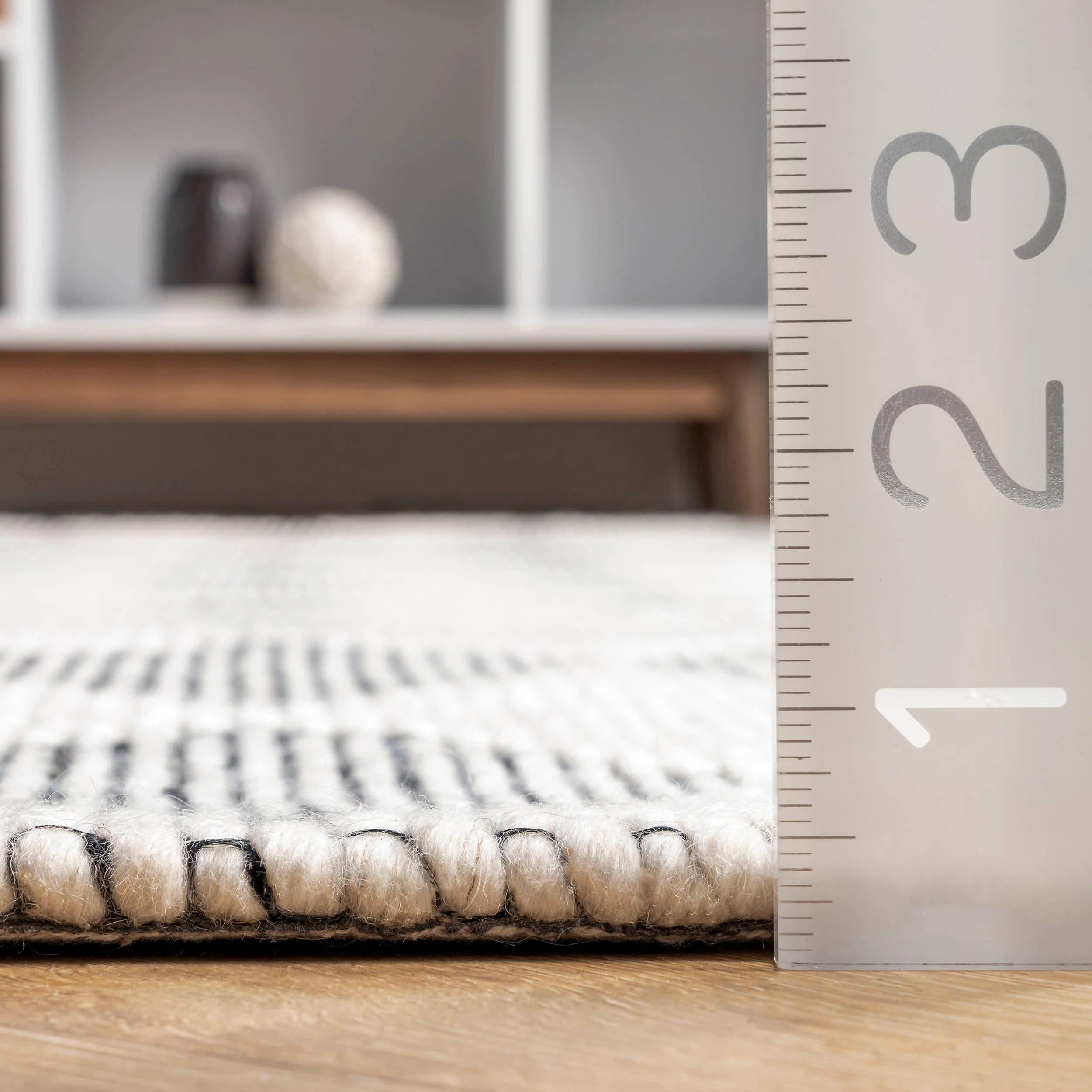 Fractal Diamond Wool Rug | Grey - Image 4