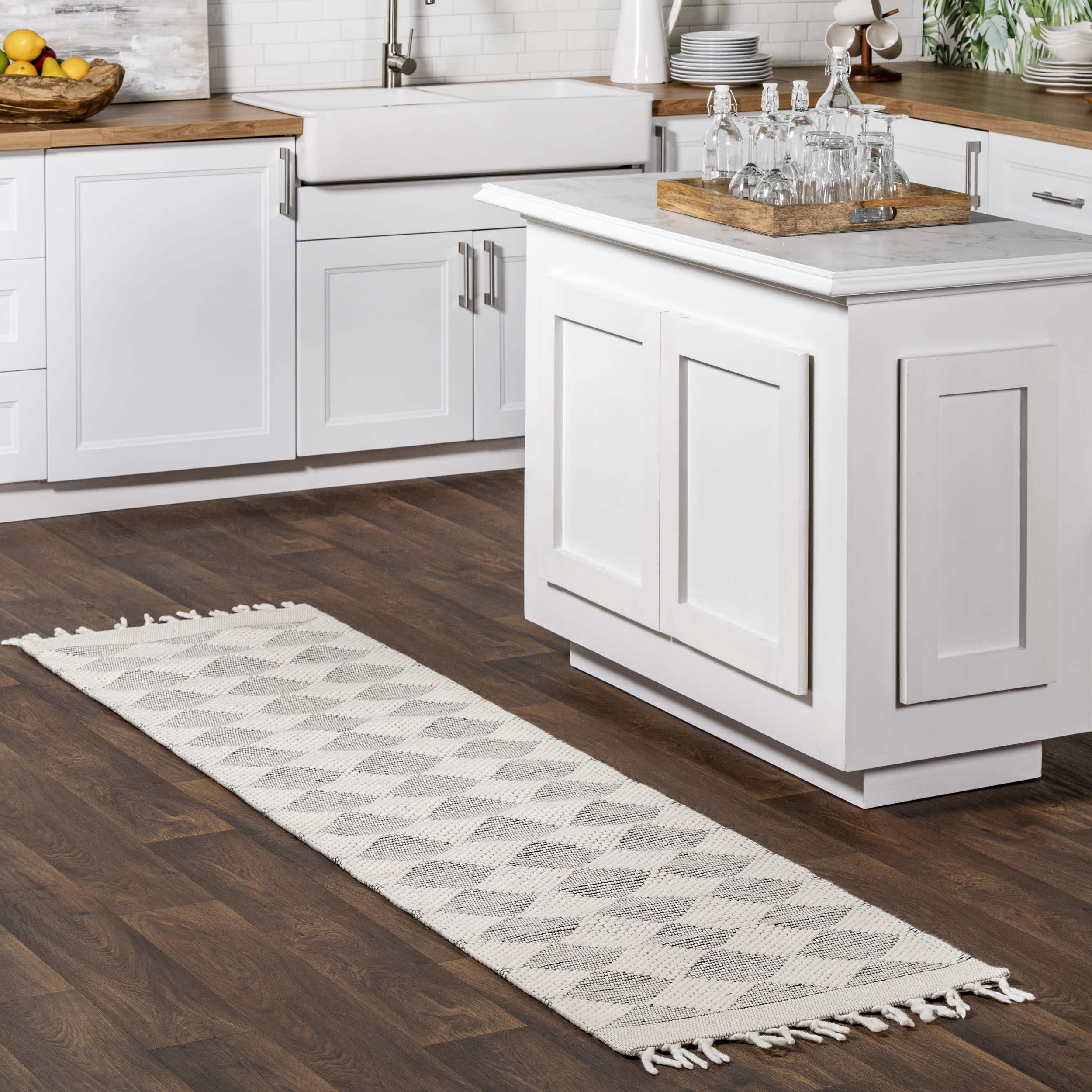 Fractal Diamond Wool Rug | Grey - Image 2