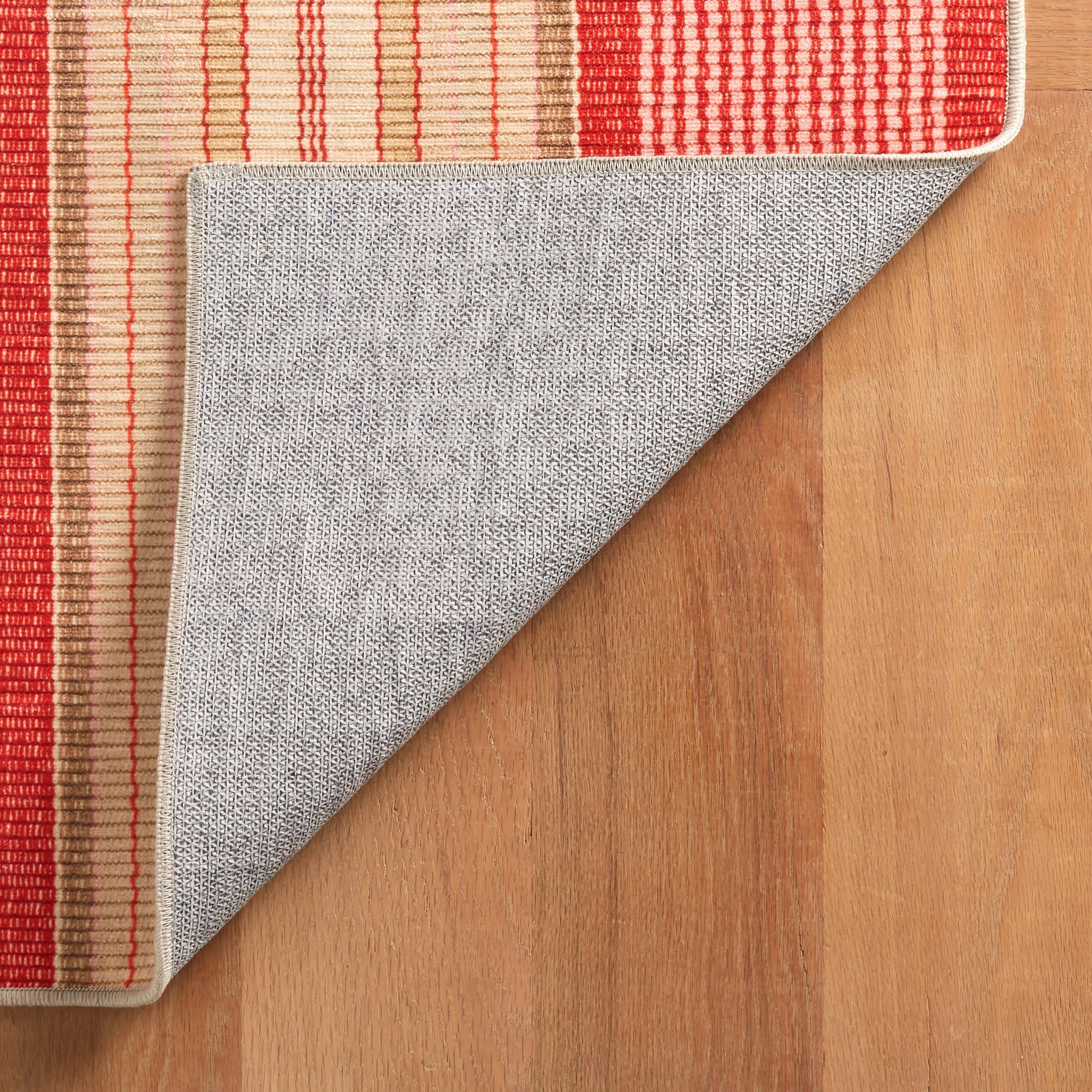 Framboise Ticking Machine Washable Rug | Multi - Image 7