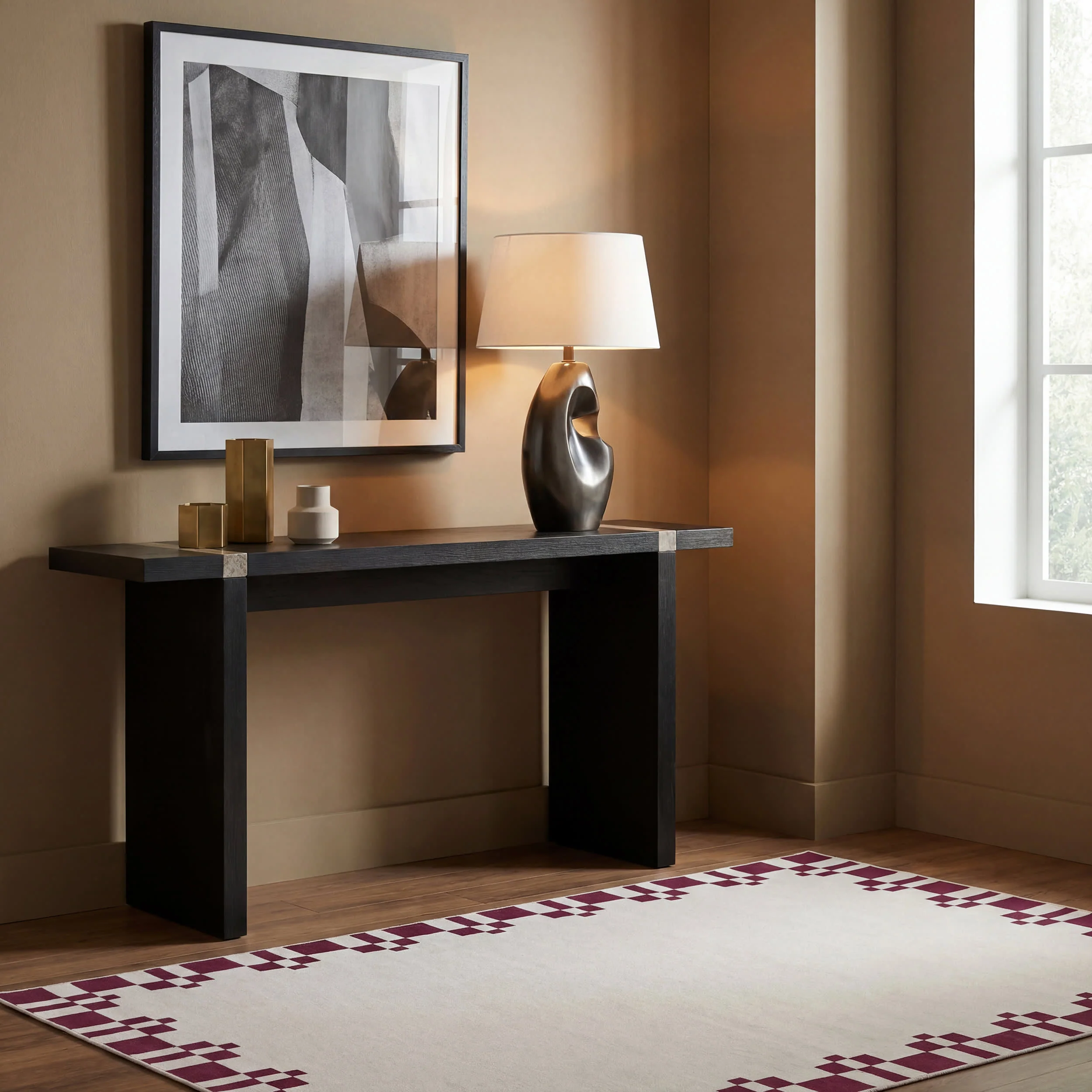 Framed In Motion Bordered Washable Rug by Society6 | Ivory - Image 9