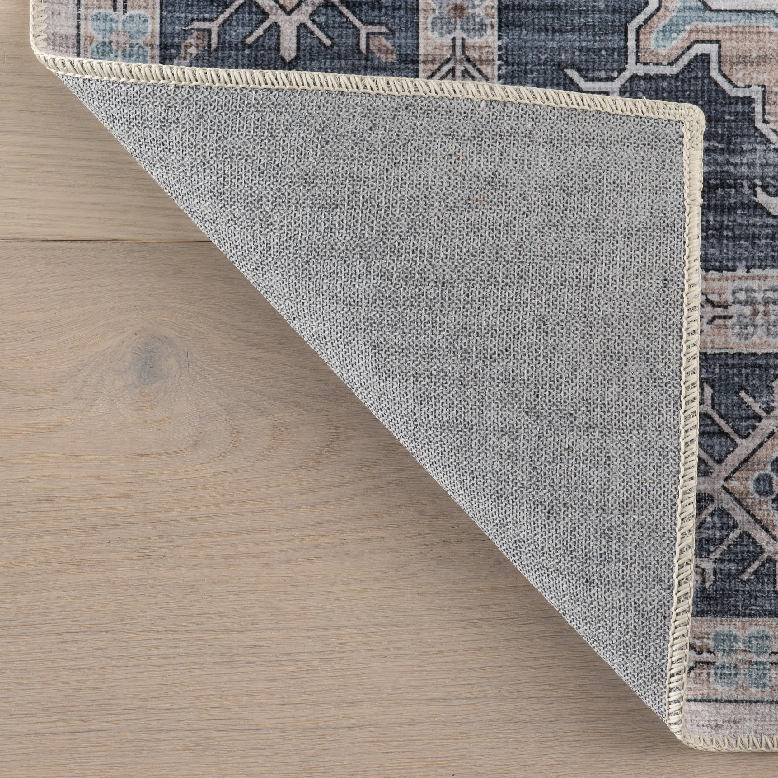 Francesca Timeworn Charm Spill Proof Washable Rug | Blue - Image 7