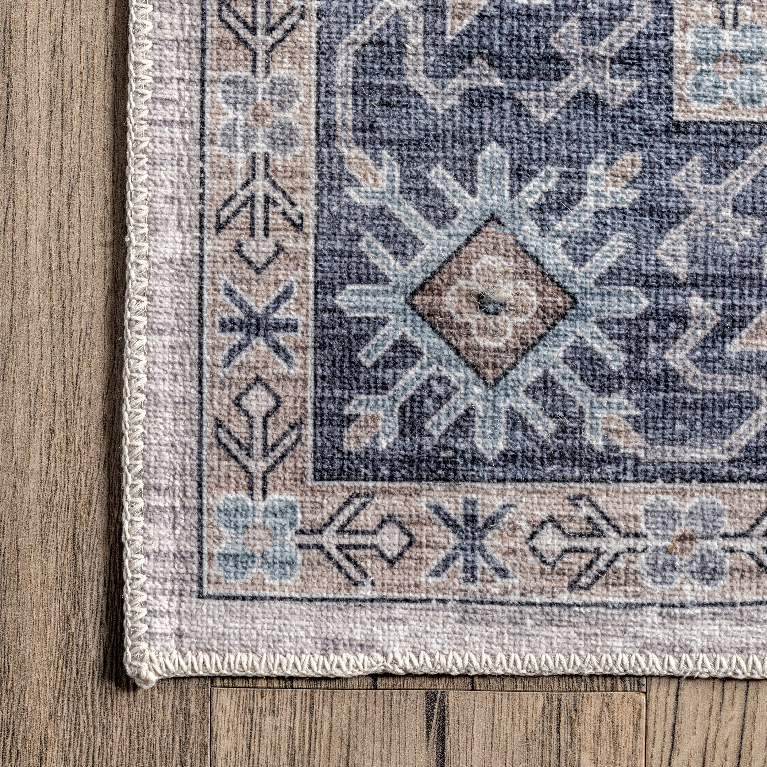 Francesca Timeworn Charm Washable Rug | Blue - Image 3