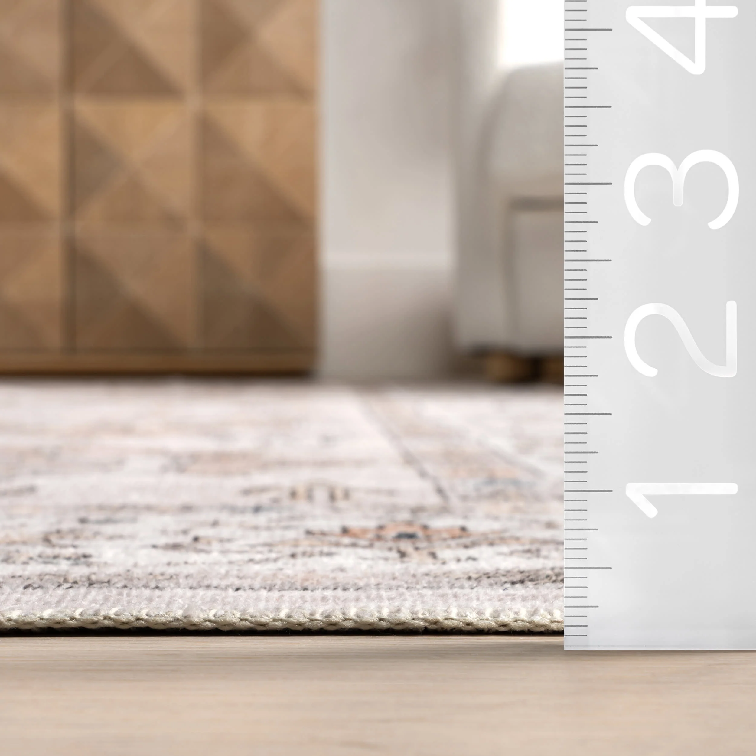 Francesca Timeworn Charm Washable Rug | Ivory - Image 5