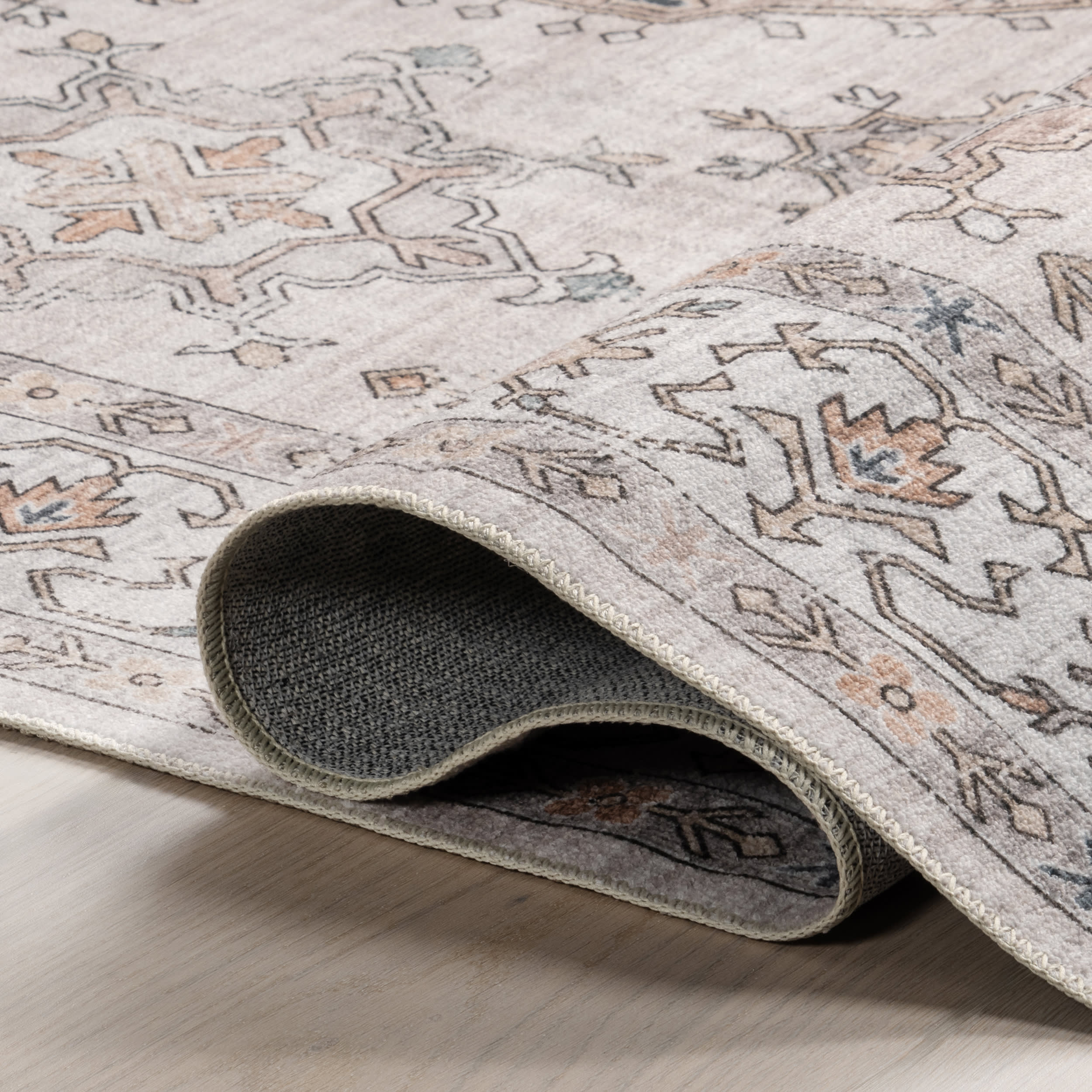 Francesca Timeworn Charm Washable Rug | Ivory - Image 8