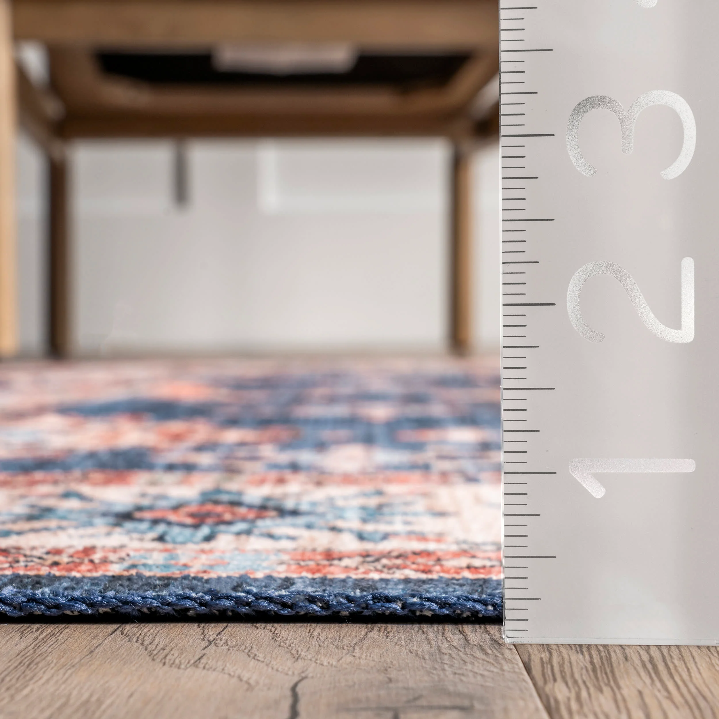 Francesca Timeworn Charm Washable Rug | Navy - Image 5