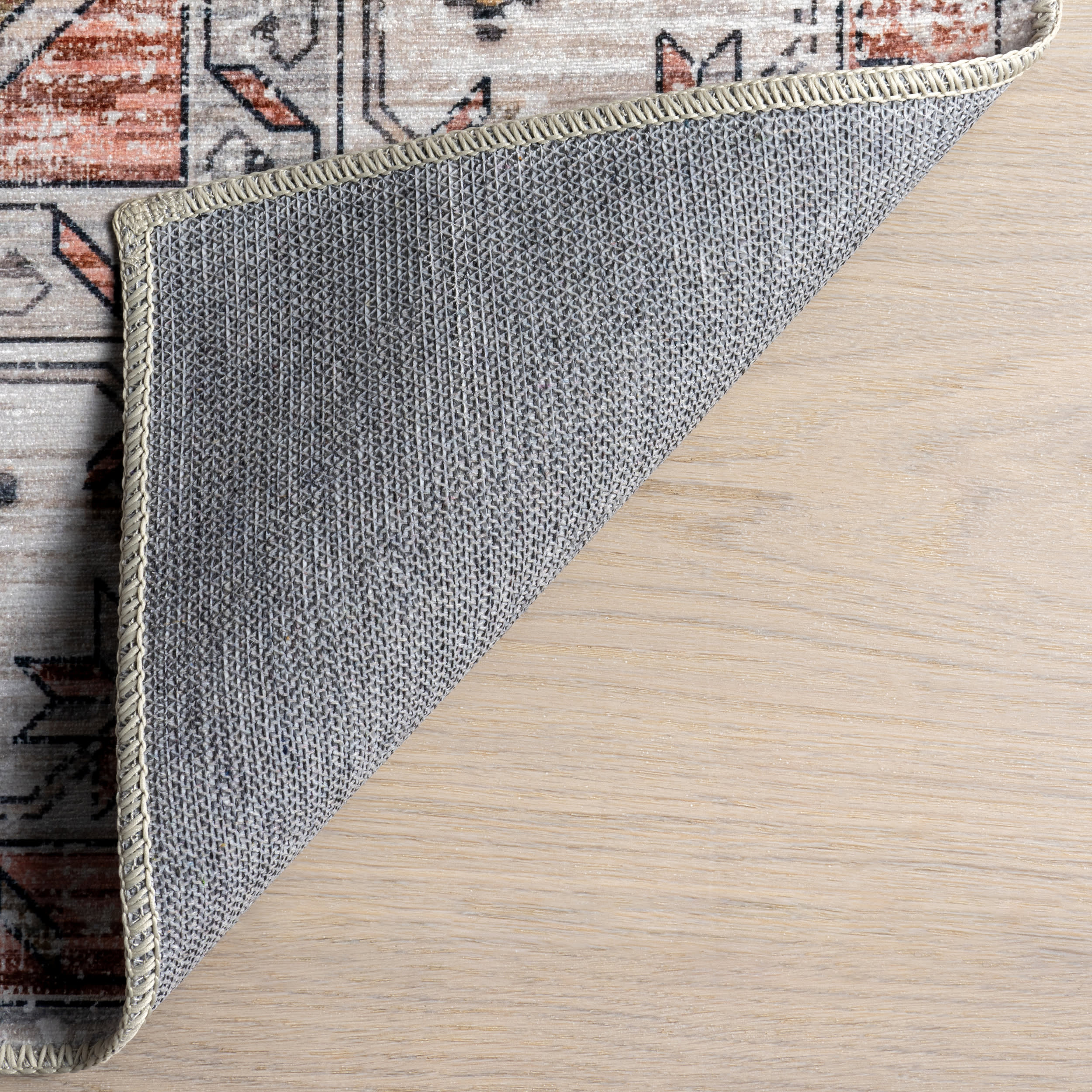 Francis Cartouche Medallion Spill Proof Washable Rug | Beige - Image 7