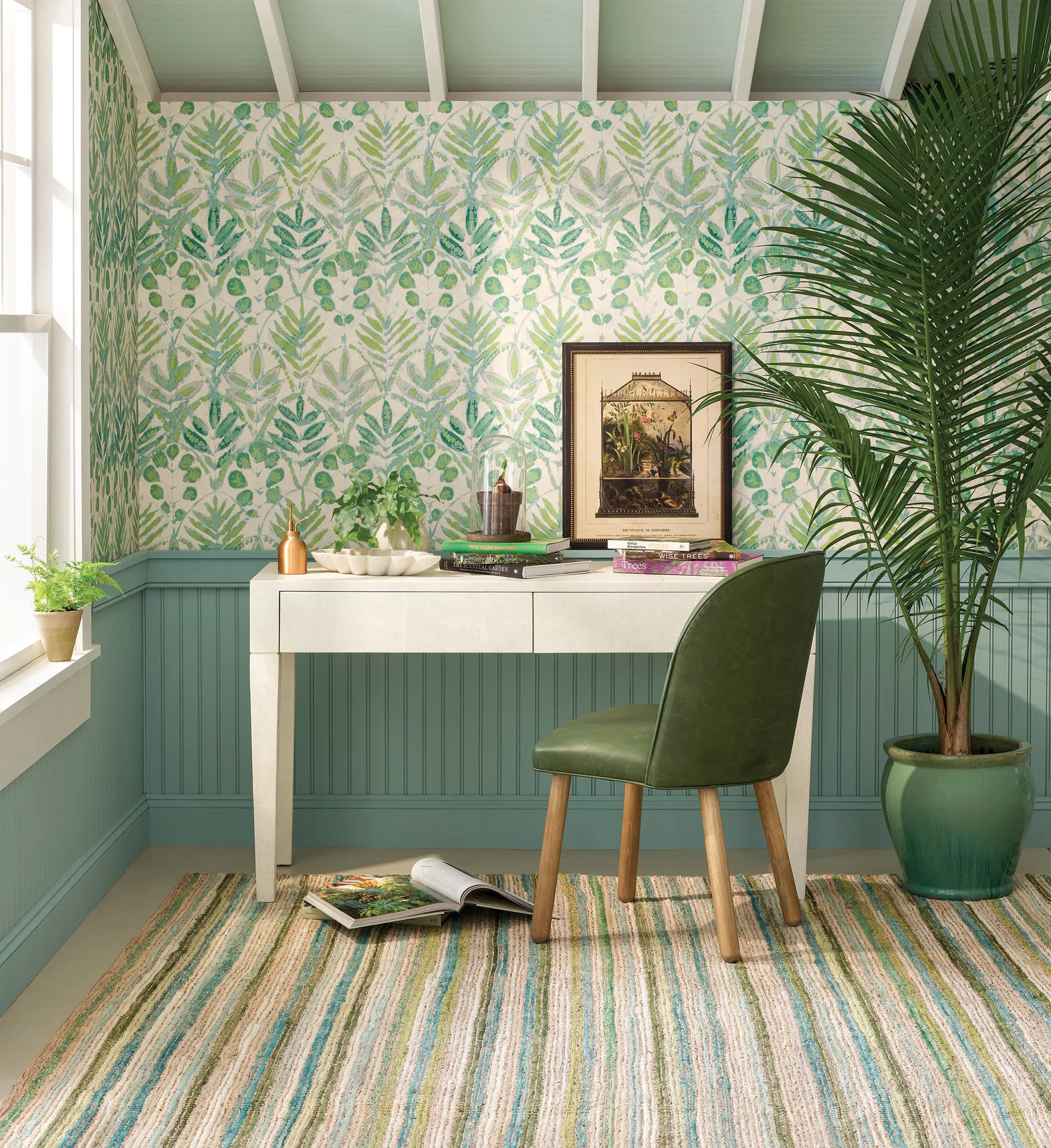 Francisco Handwoven Cotton Rug | Green - Image 2