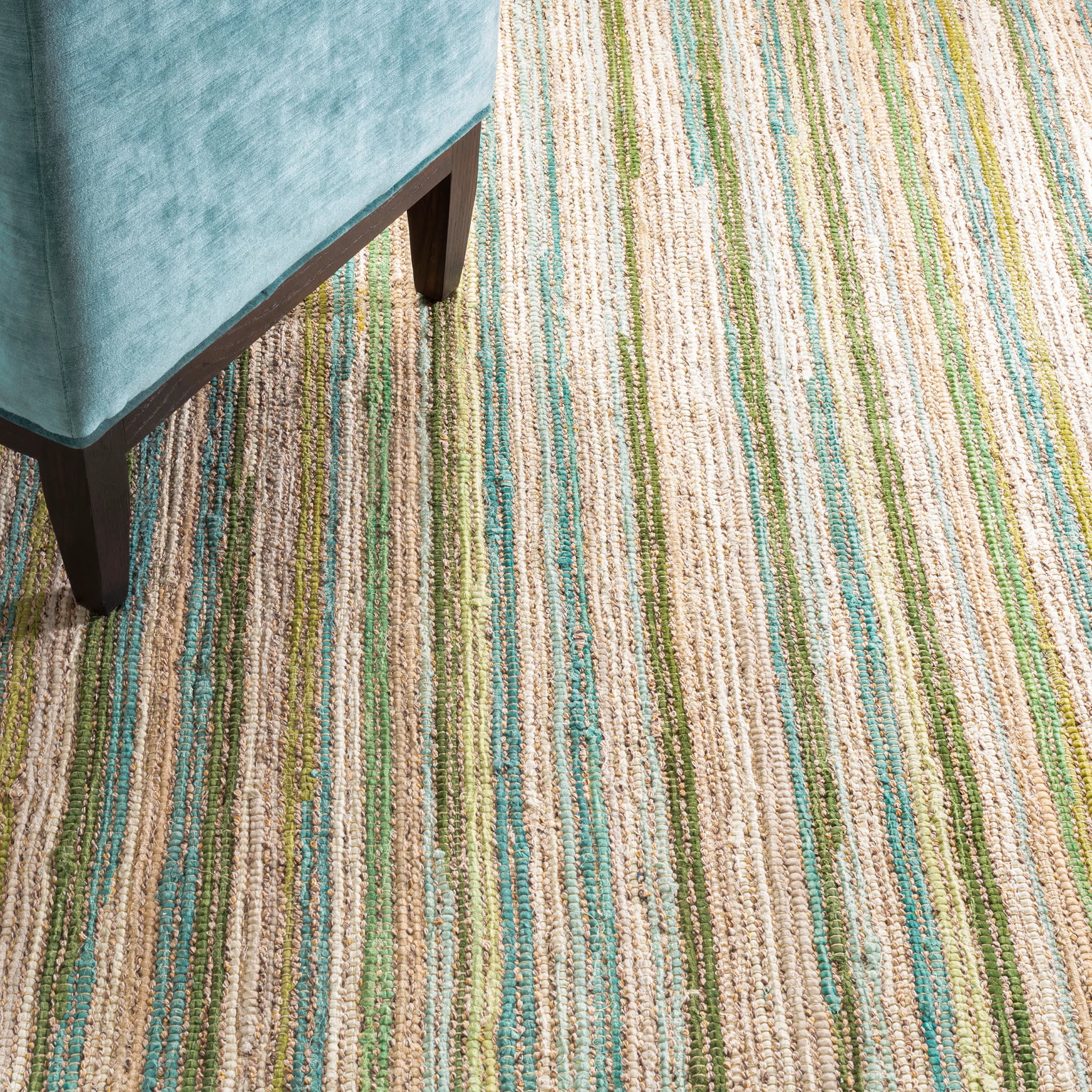 Francisco Handwoven Cotton Rug | Green - Image 4