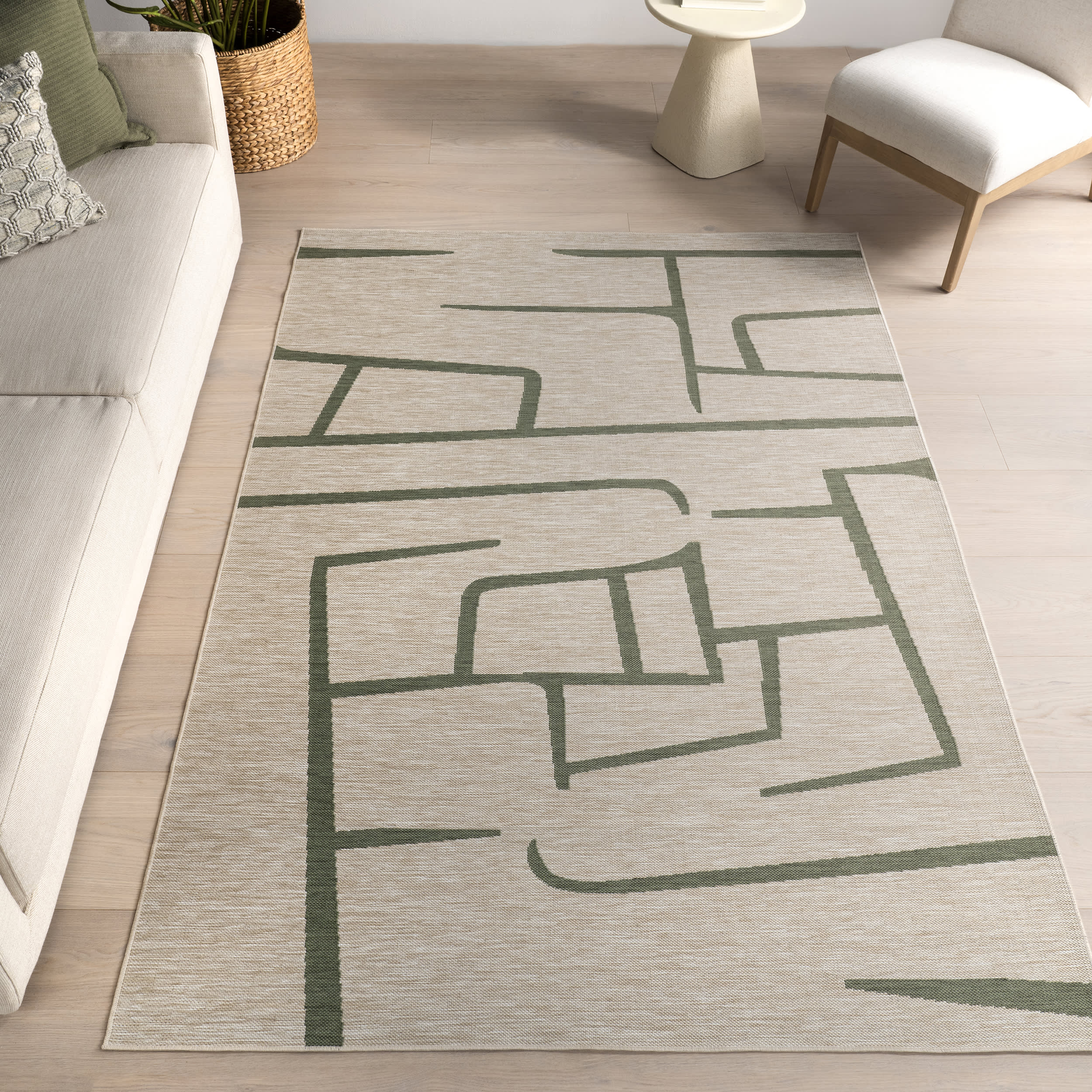 Frankie Zen Lined Indoor/Outdoor Rug | Green - Image 9