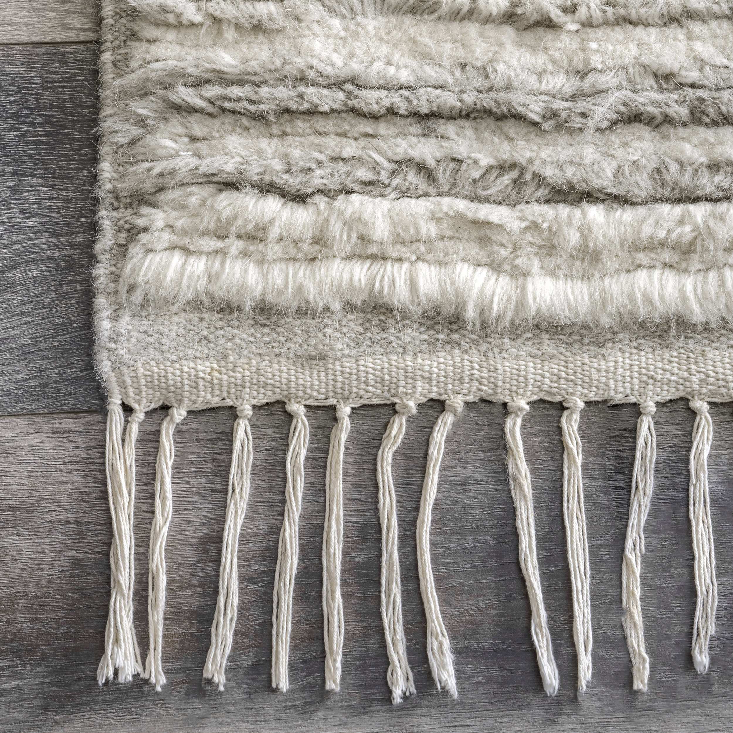 Fred Striped Shag Rug | Grey - Image 3