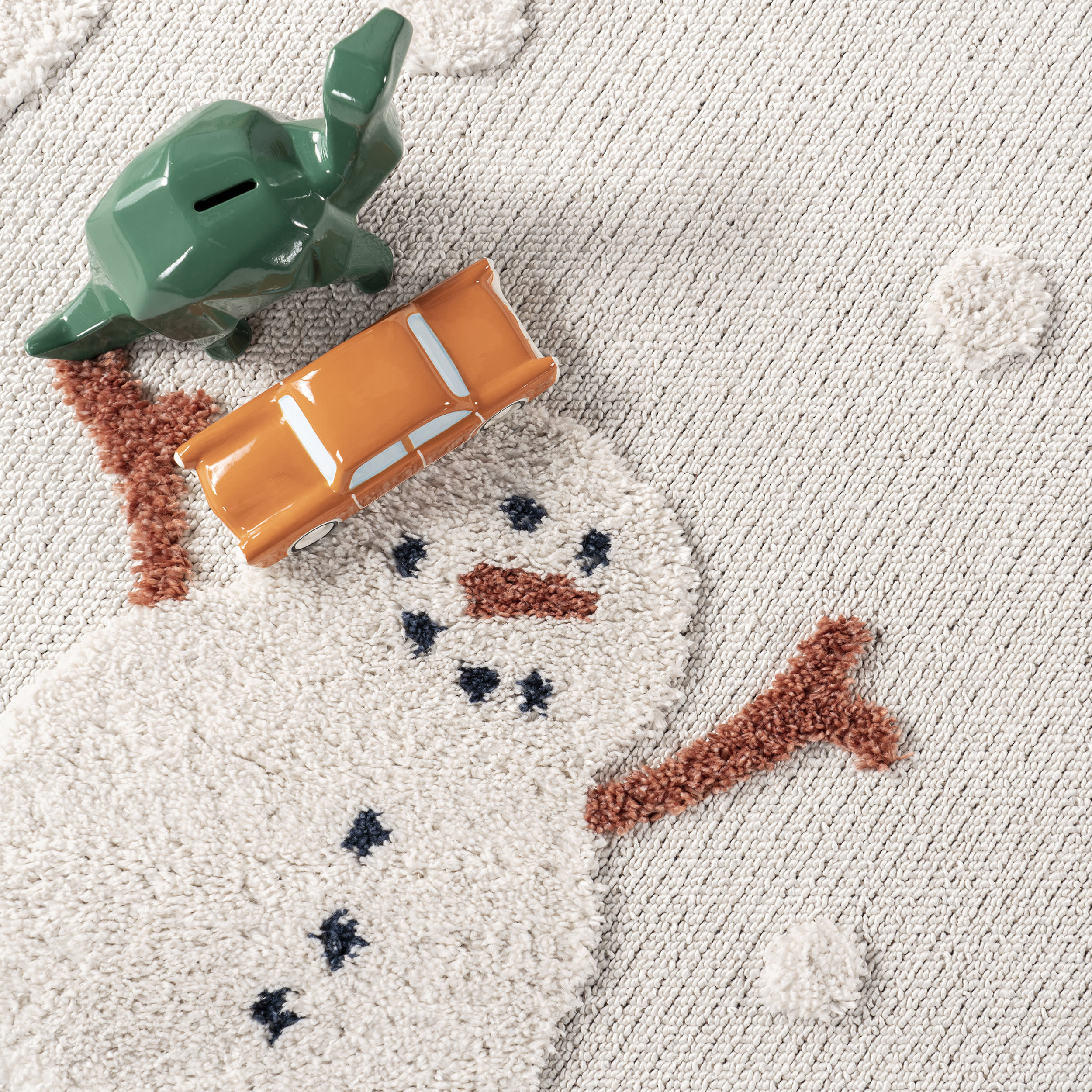 Freda Snowmen Tasseled Kids Rug | Off White - Image 6