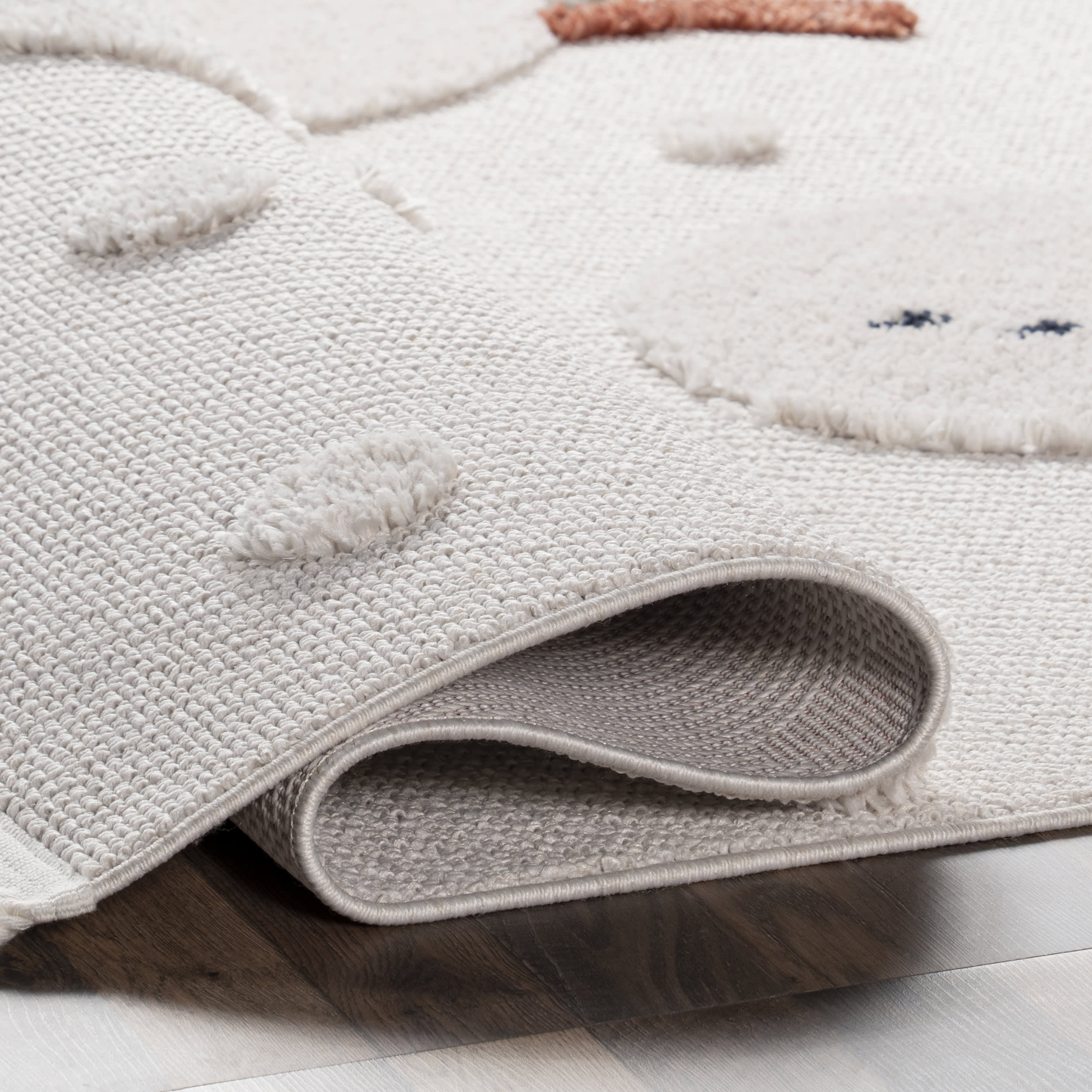 Freda Snowmen Tasseled Kids Rug | Off White - Image 7