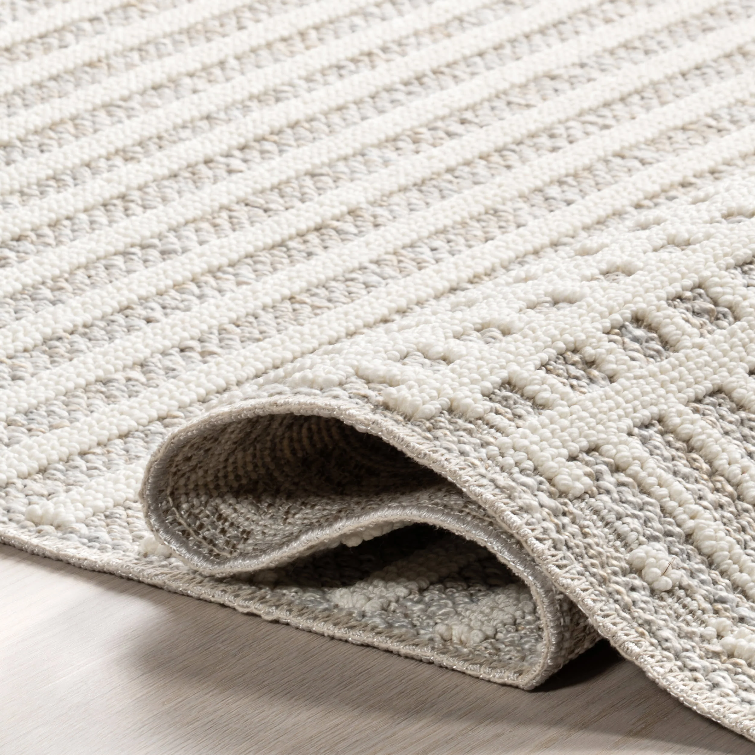 Fredrika Geometric Washable Rug | Light Grey - Image 10