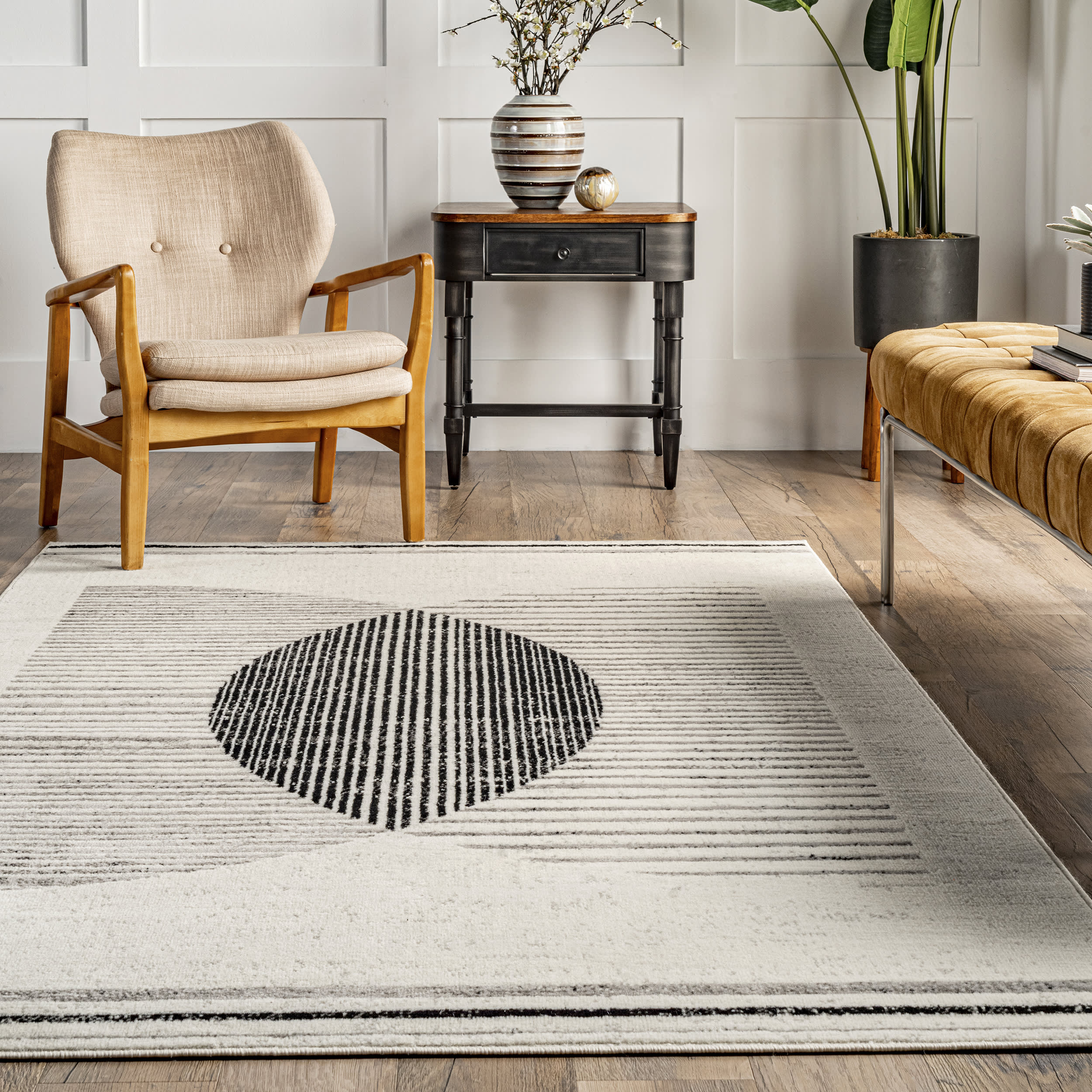 Freya Abstract Eclipse Rug | Grey - Image 4