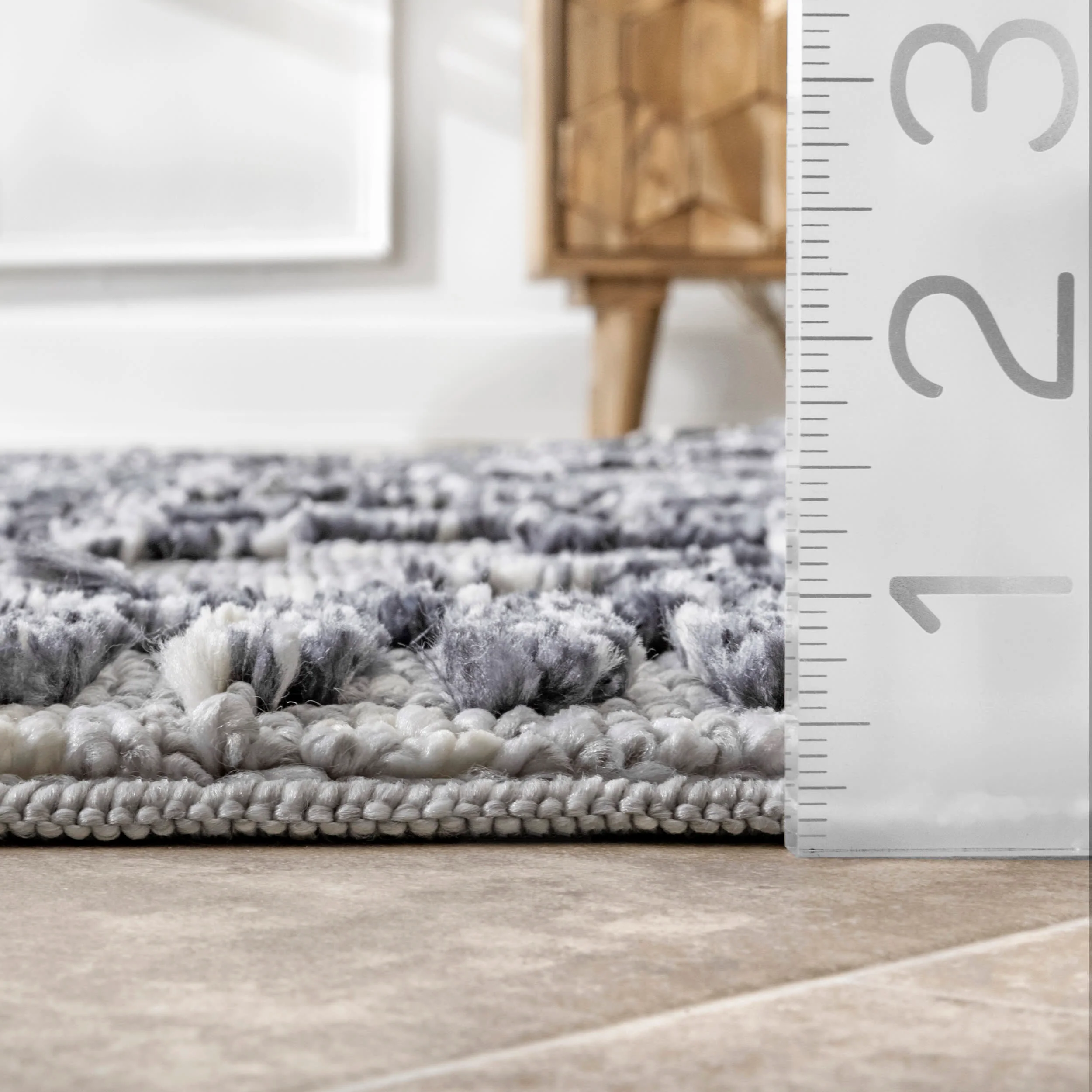 Frida Textured Moroccan Rug | Blue - Image 5