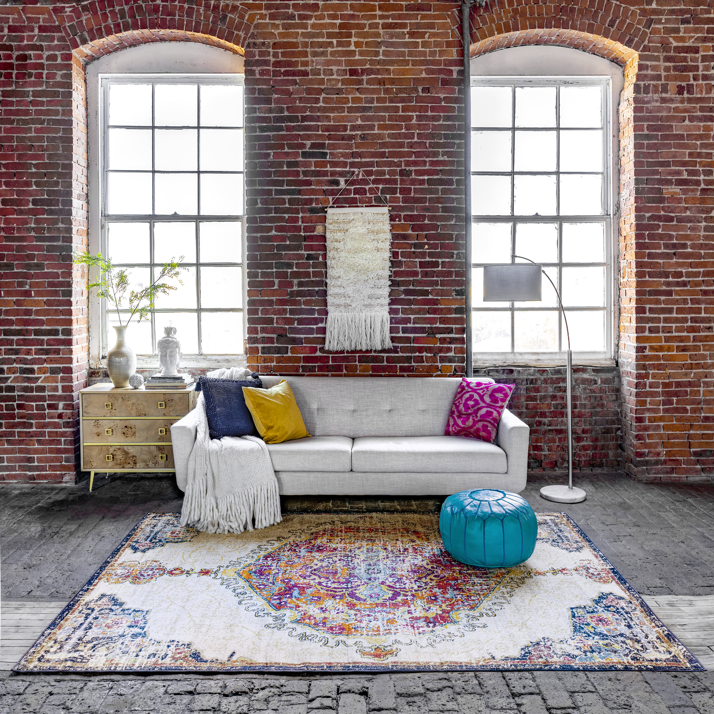 Frilly Corinthian Medallion Rug | Multicolor - Image 6
