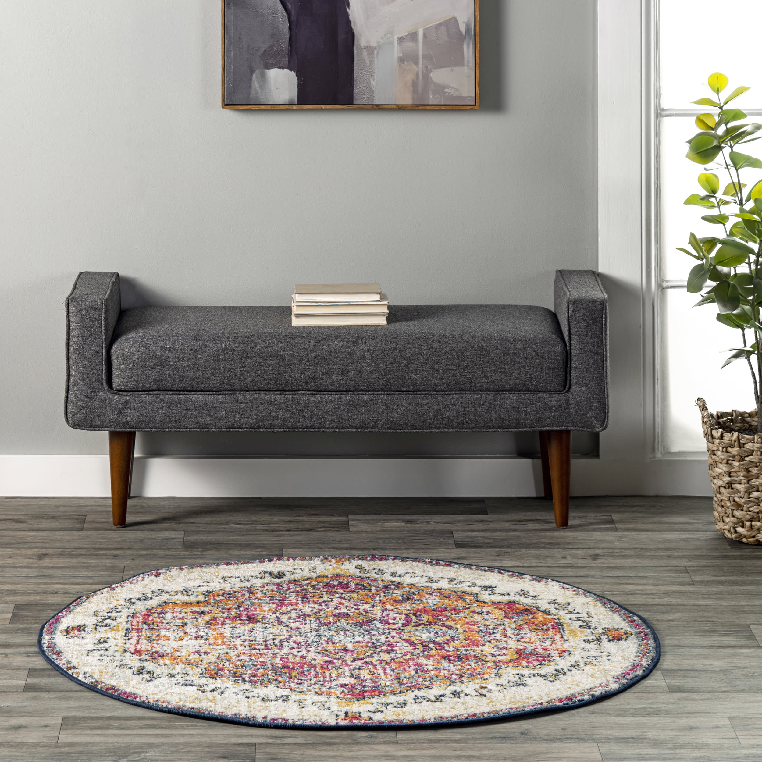 Frilly Corinthian Medallion Rug | Multicolor - Image 2
