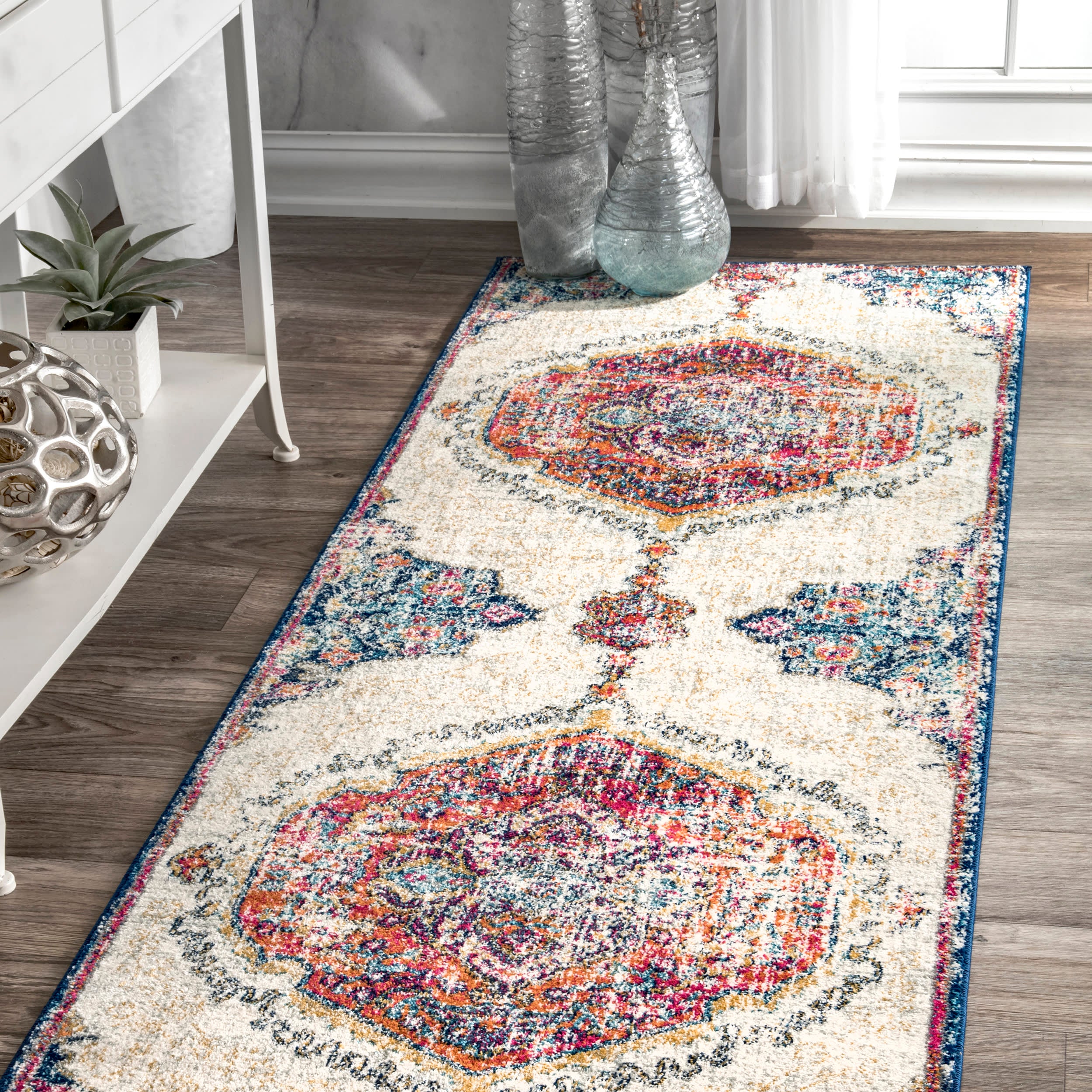 Frilly Corinthian Medallion Rug | Multicolor - Image 2
