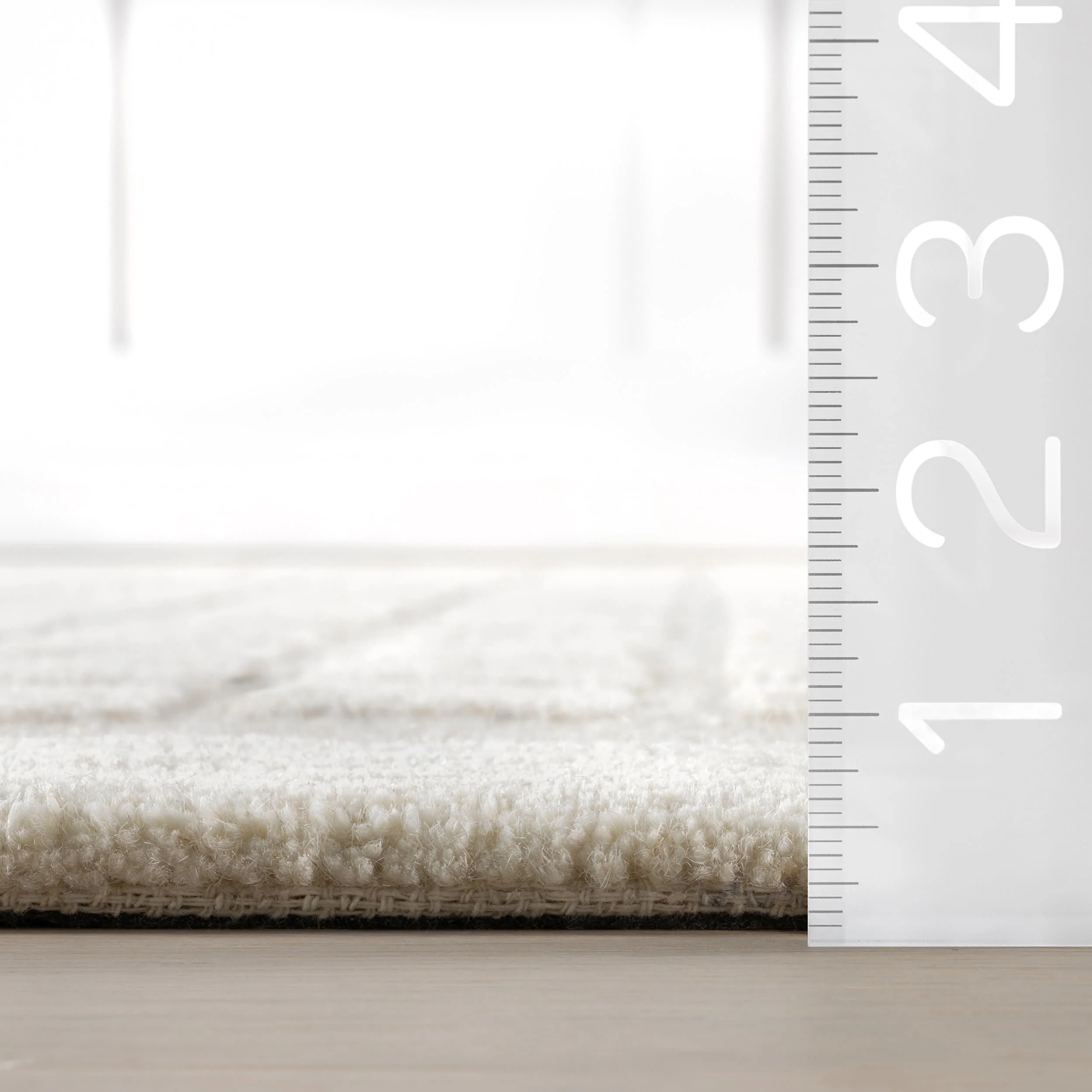 Fritz Checked Wool Rug | Beige - Image 5