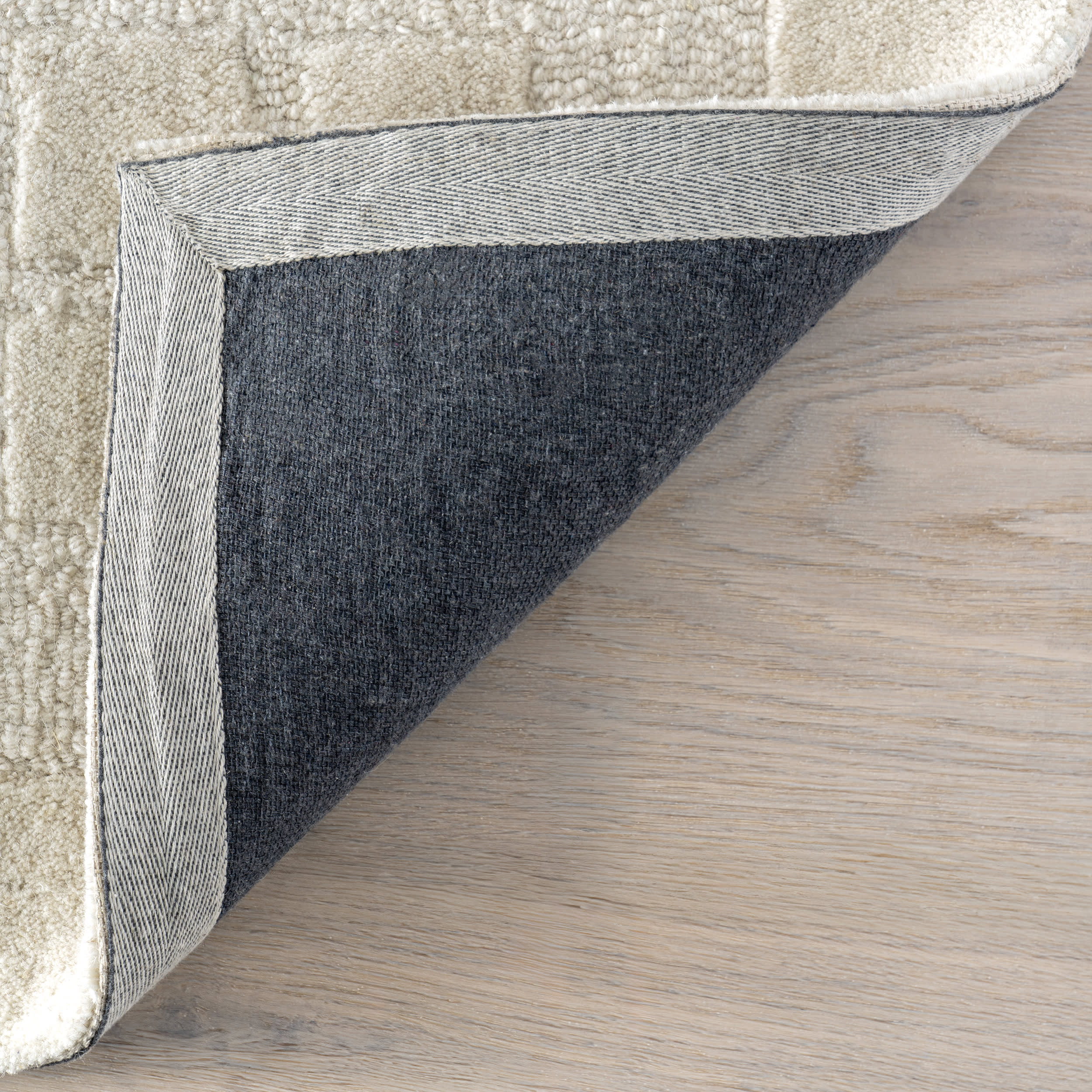 Fritz Checked Wool Rug | Beige - Image 7