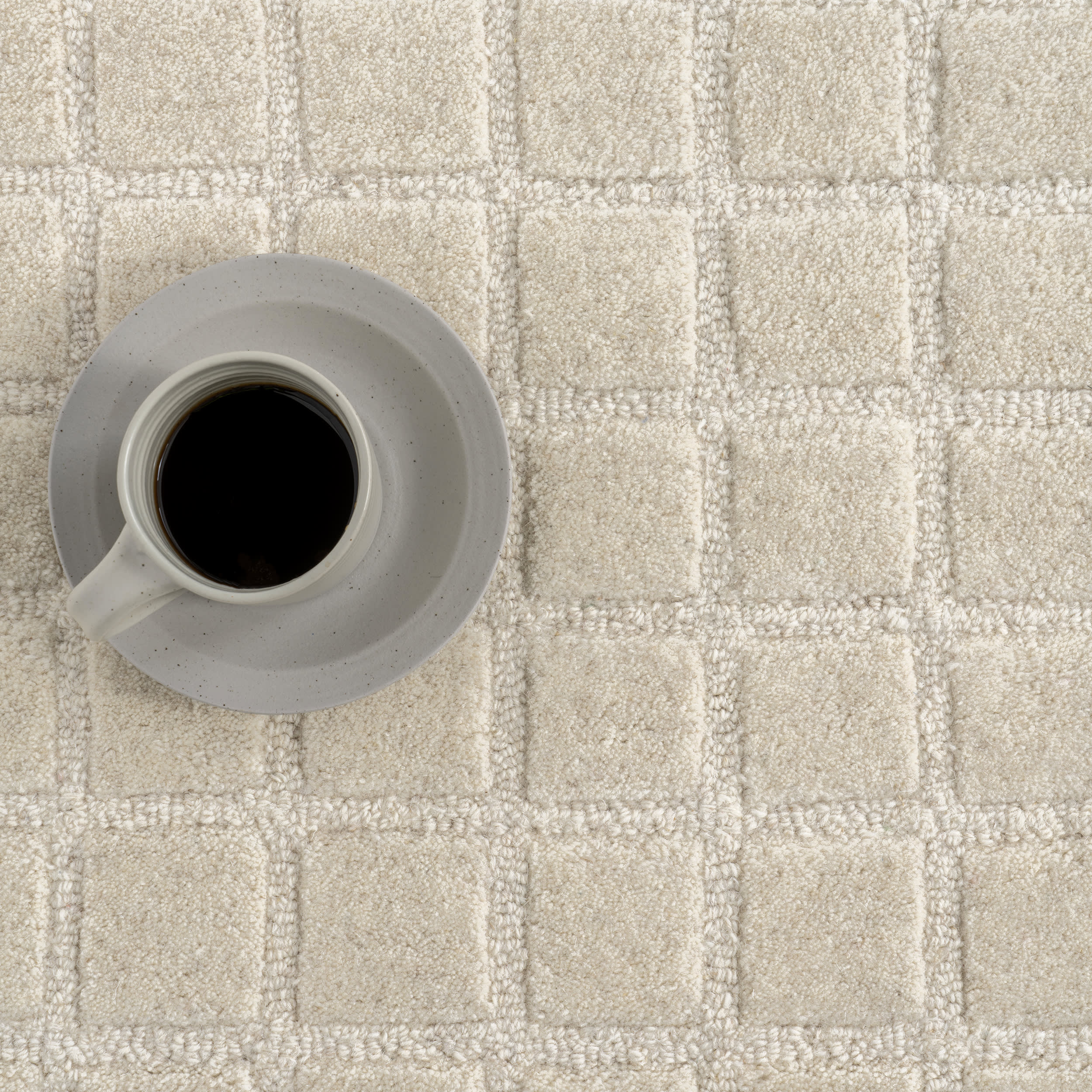 Fritz Checked Wool Rug | Beige - Image 8