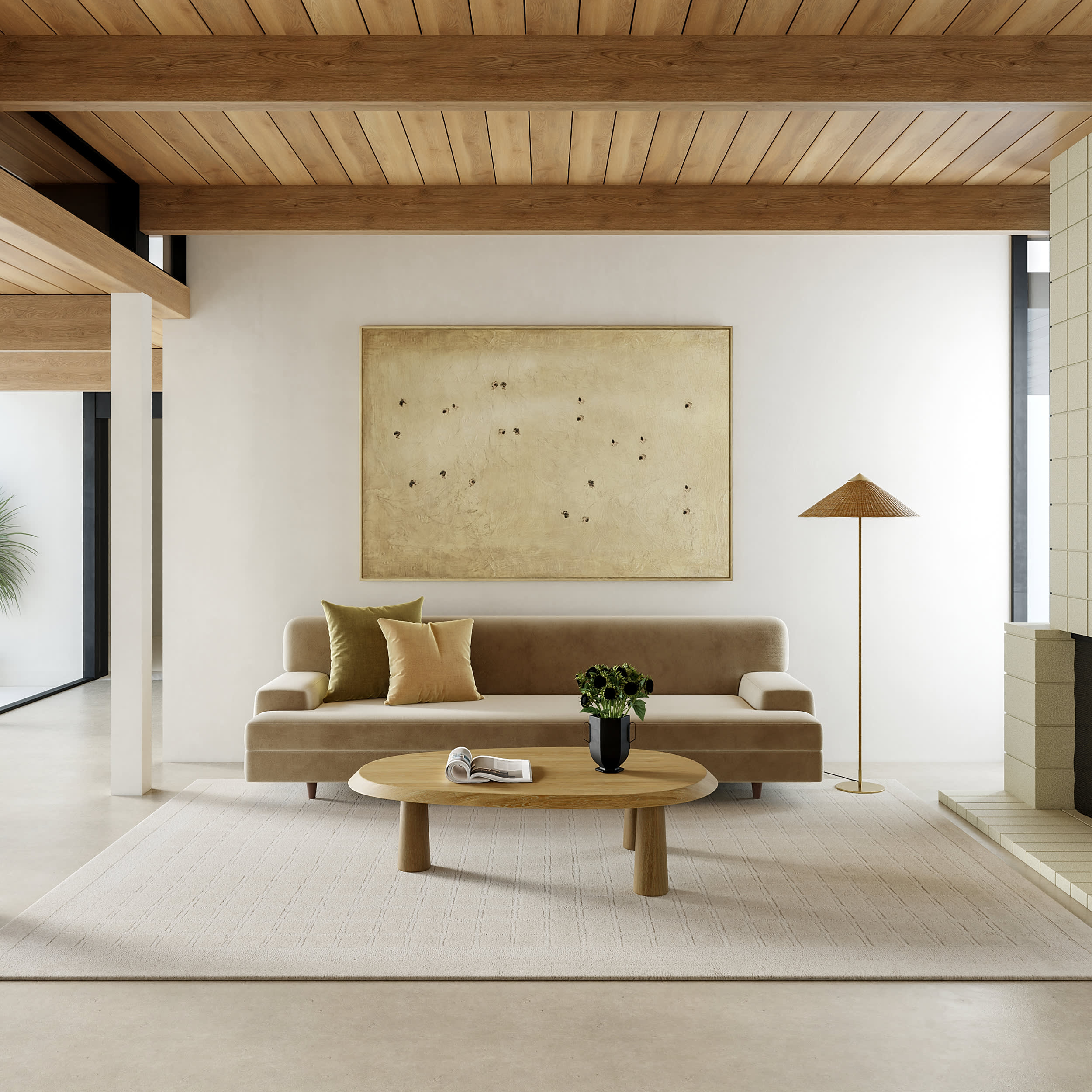 Fritz Checked Wool Rug | Beige - Image 9
