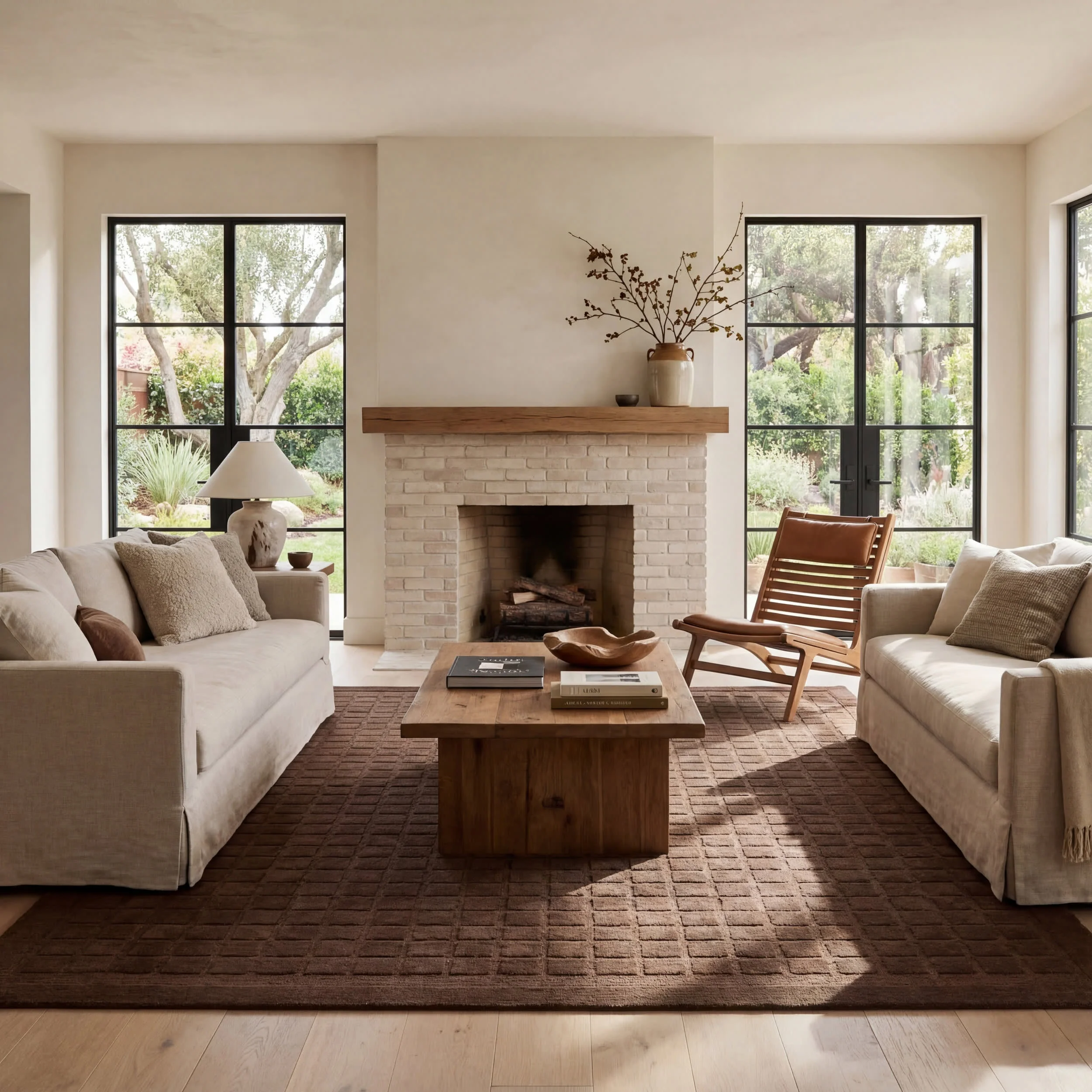 Fritz Checked Wool Rug | Brown - Image 2