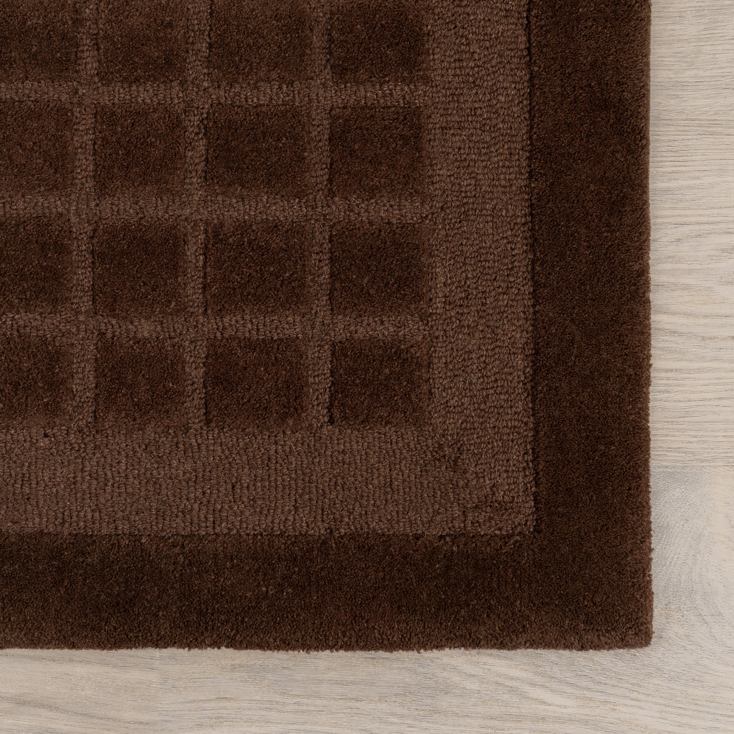 Fritz Checked Wool Rug | Brown - Image 4