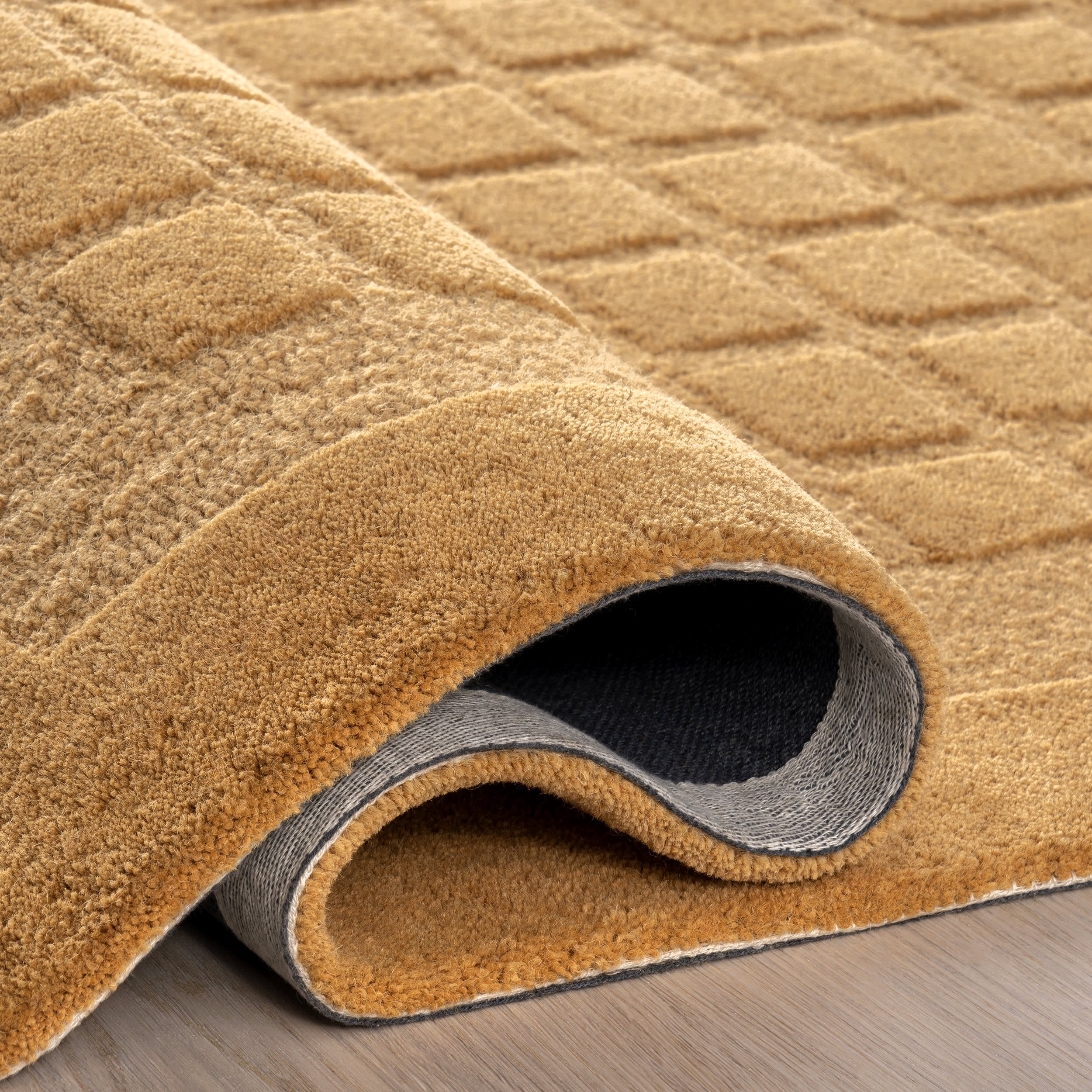 Fritz Checked Wool Rug | Golden Yellow - Image 10