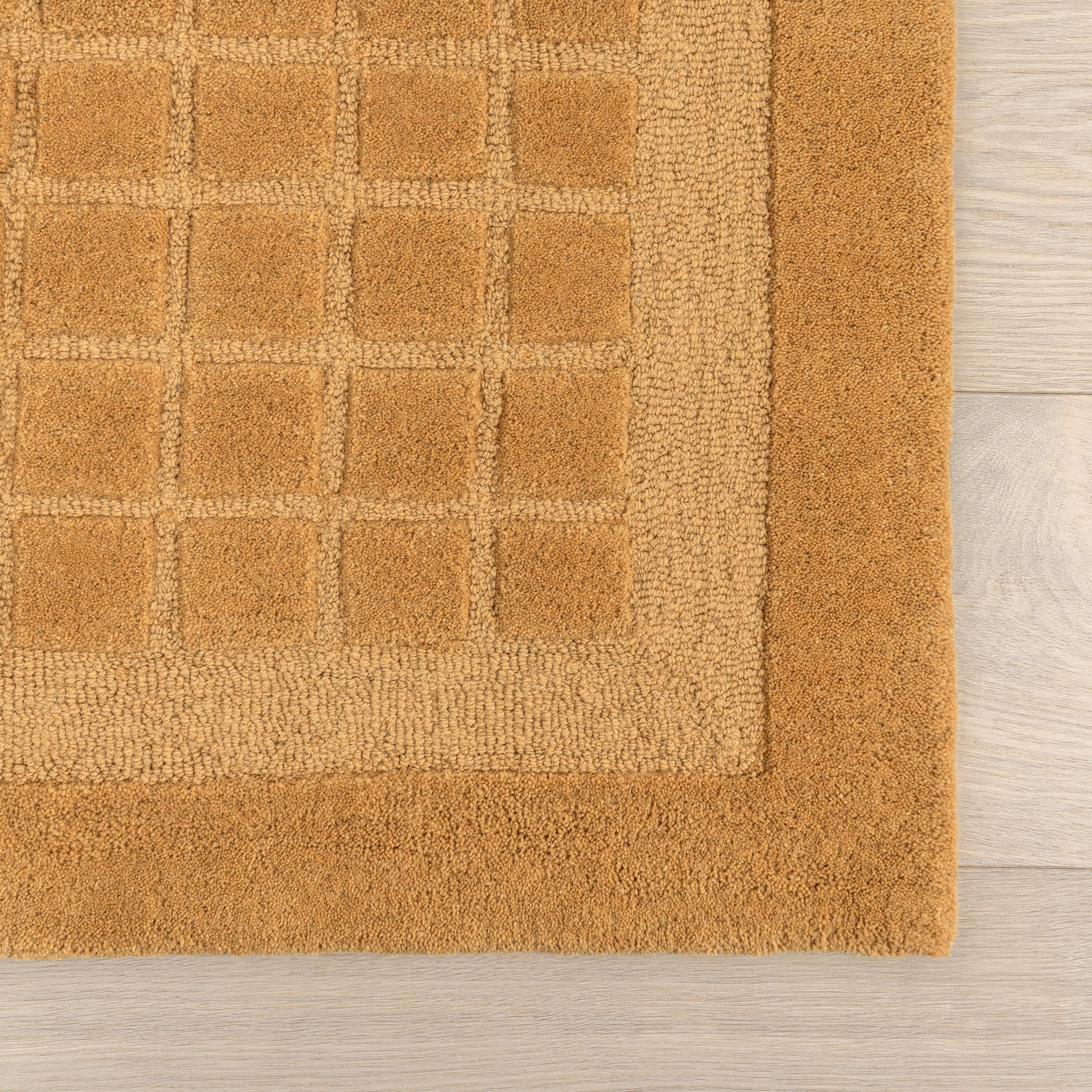 Fritz Checked Wool Rug | Golden Yellow - Image 4