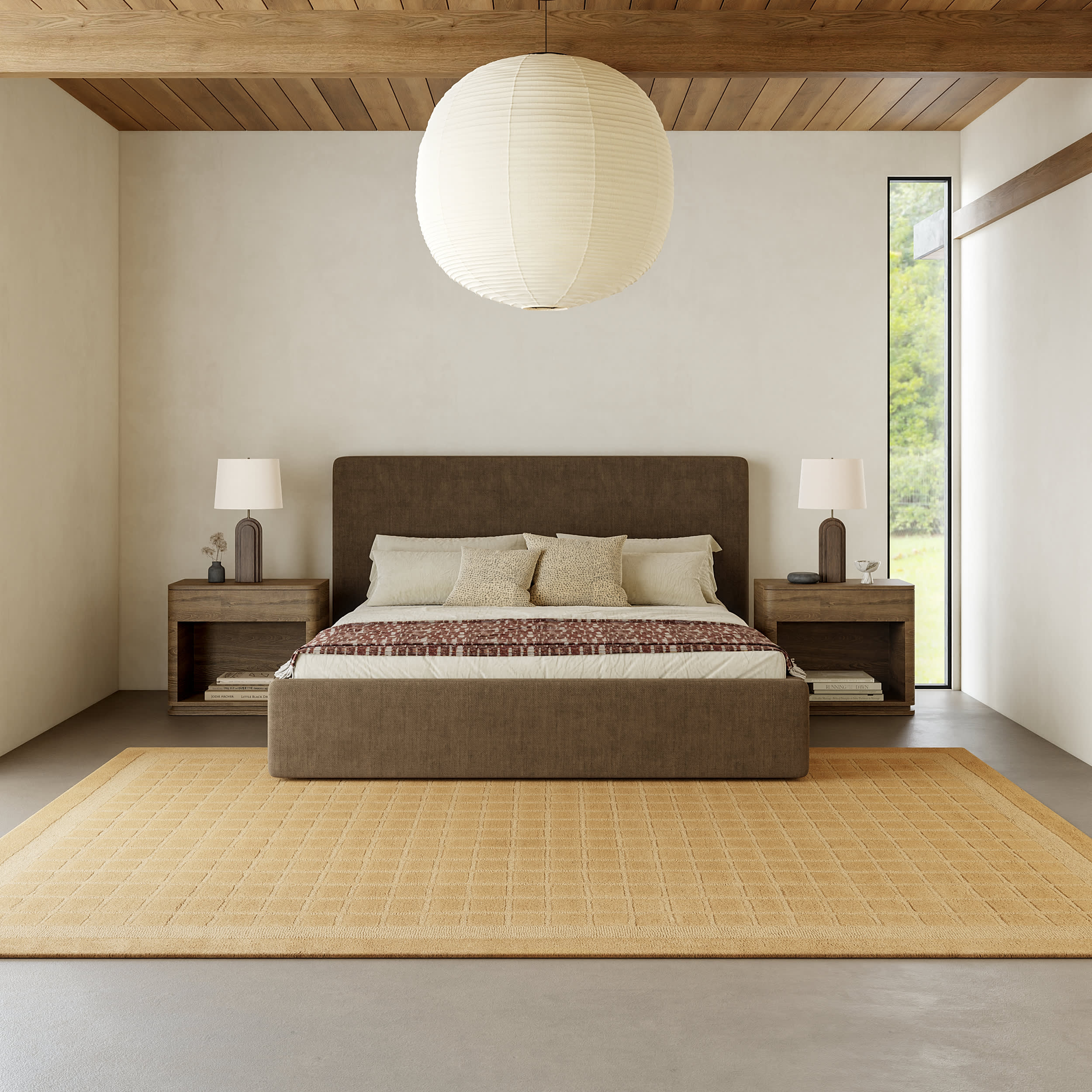 Fritz Checked Wool Rug | Golden Yellow - Image 6