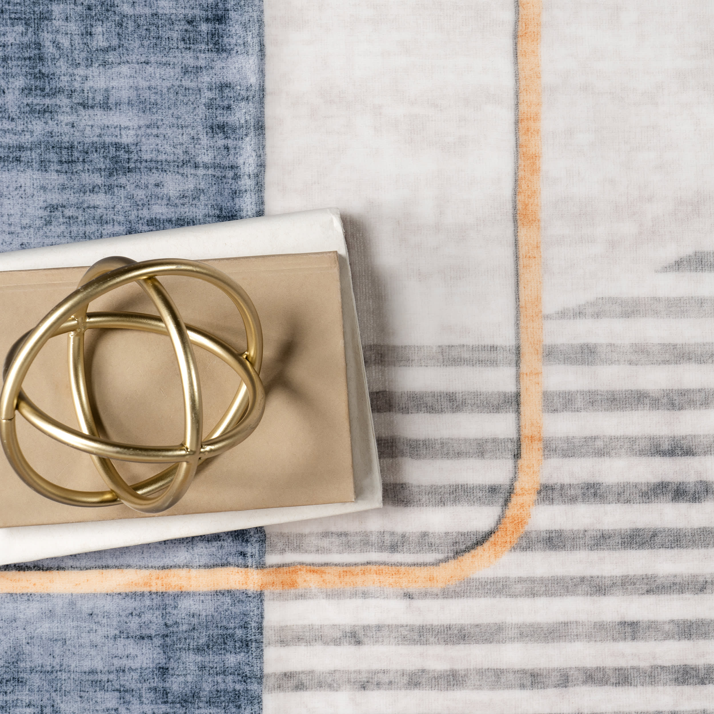Gabrielle Gold Lined Moon Washable Rug | Multicolor - Image 7